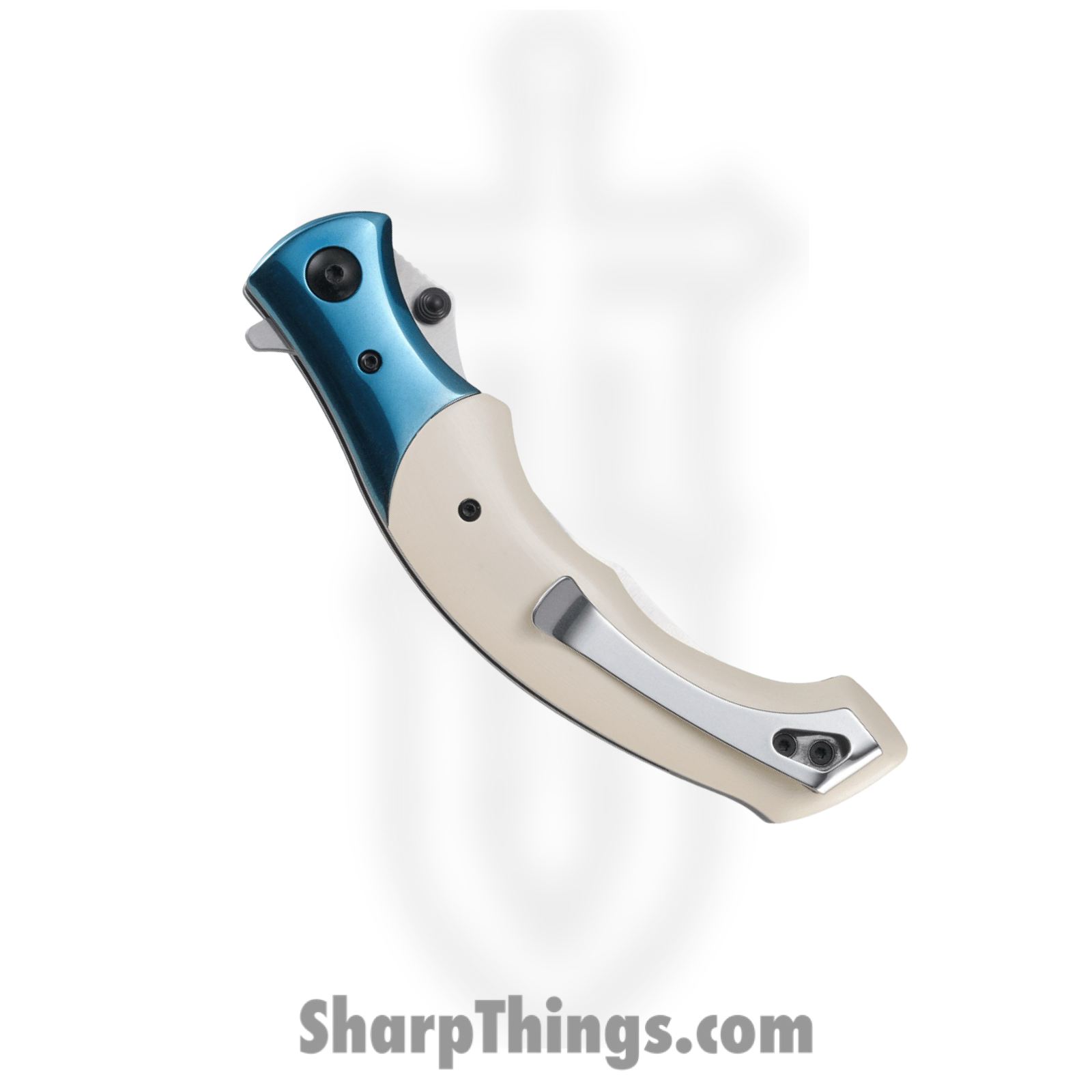 CRKT - 7471 - Ritual - Assisted Open Knife - 12C27 Satin Trailing Point - Micarta - White Blue - Image 5