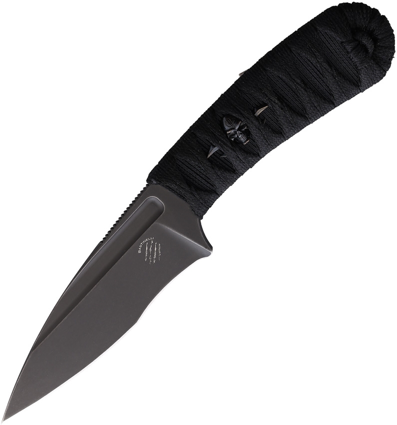 Bastinelli Creations - BAS215M - SIN - Fixed Blade Knife - N690 Coated Full Tang - Cord Wrapped - Black - Image 3