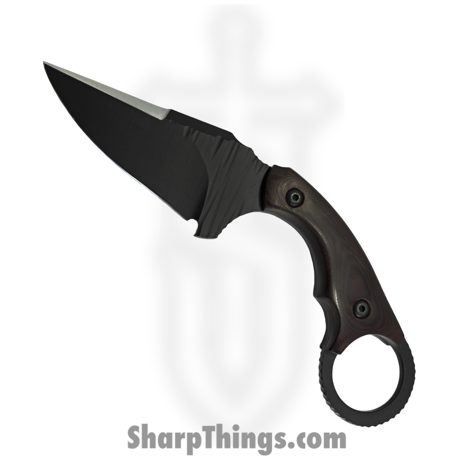 Cave Blades - CaveBit2DE - Cave-Bit - Fixed Blade Knife - 154CM Coated Spear Point - Micarta - Brown