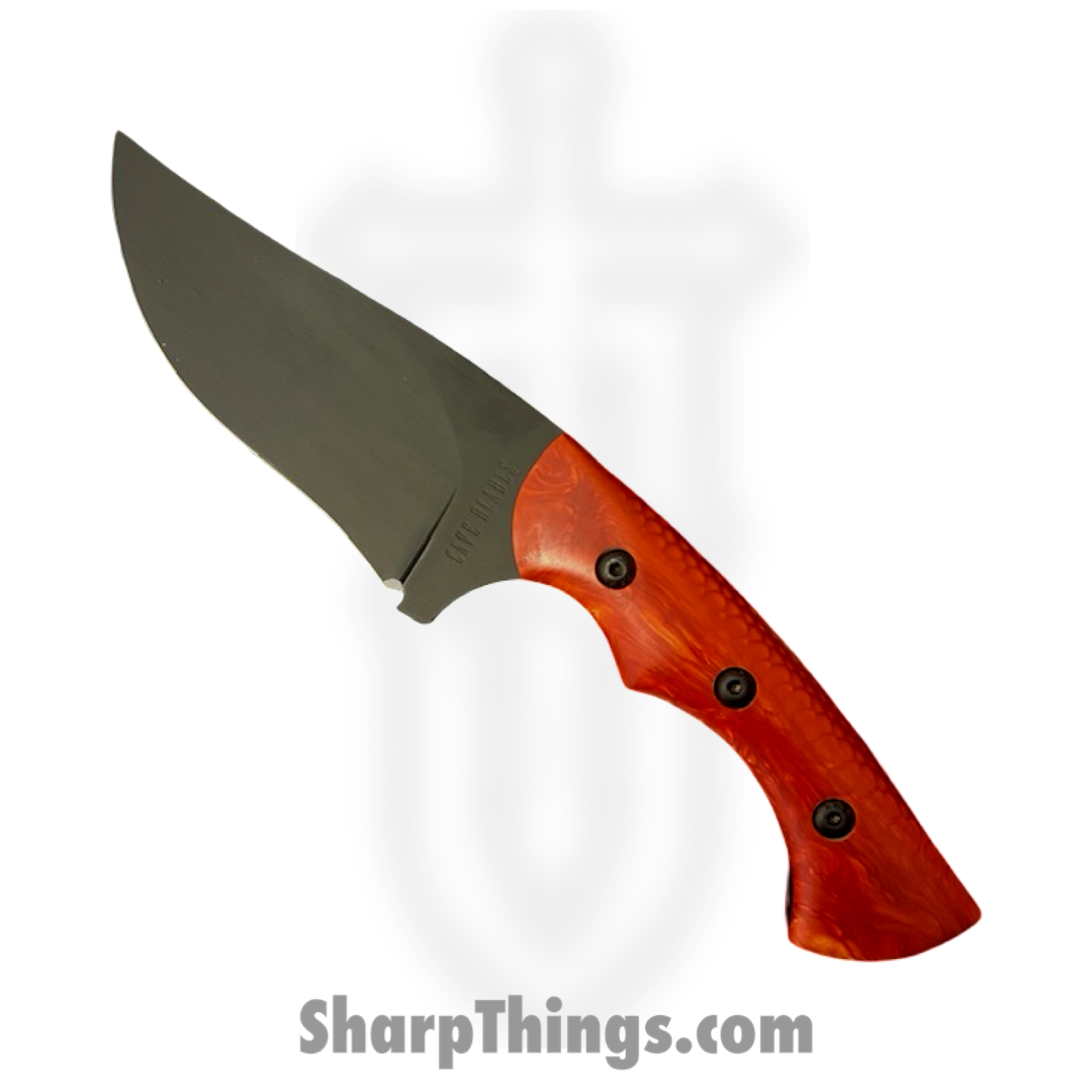 Cave Blades - CaveHunt3 - Hunter - Fixed Blade Knife - 154CM Coated Drop Point - Dragon Scale G10 - Red
