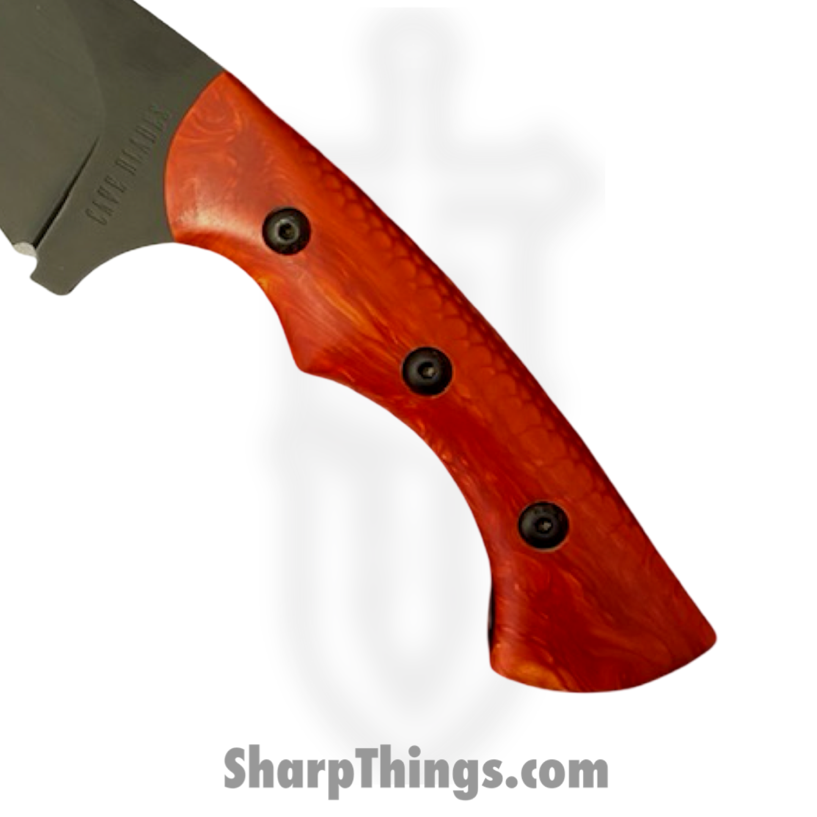 Cave Blades - CaveHunt3 - Hunter - Fixed Blade Knife - 154CM Coated Drop Point - Dragon Scale G10 - Red - Image 2