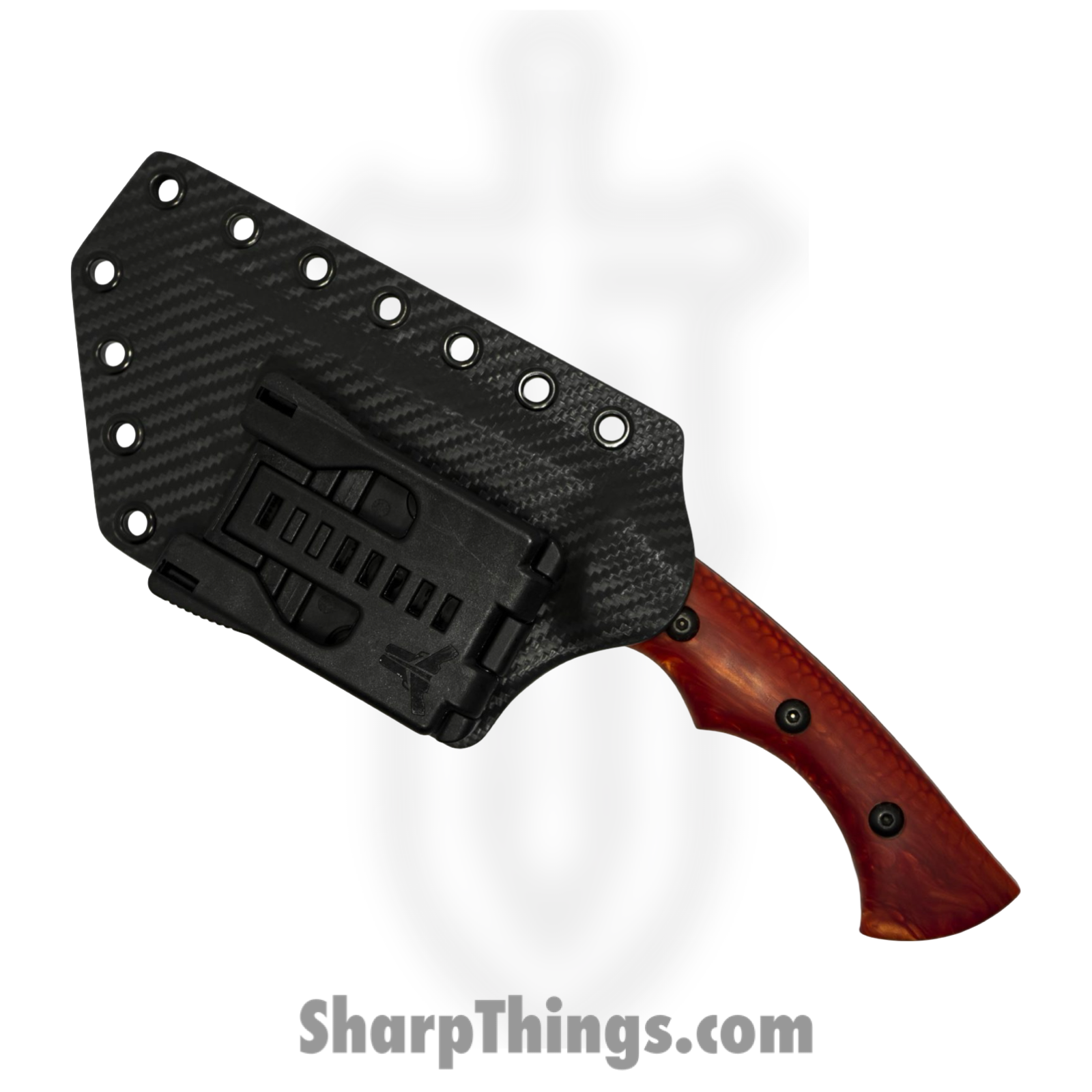 Cave Blades - CaveHunt3 - Hunter - Fixed Blade Knife - 154CM Coated Drop Point - Dragon Scale G10 - Red - Image 4