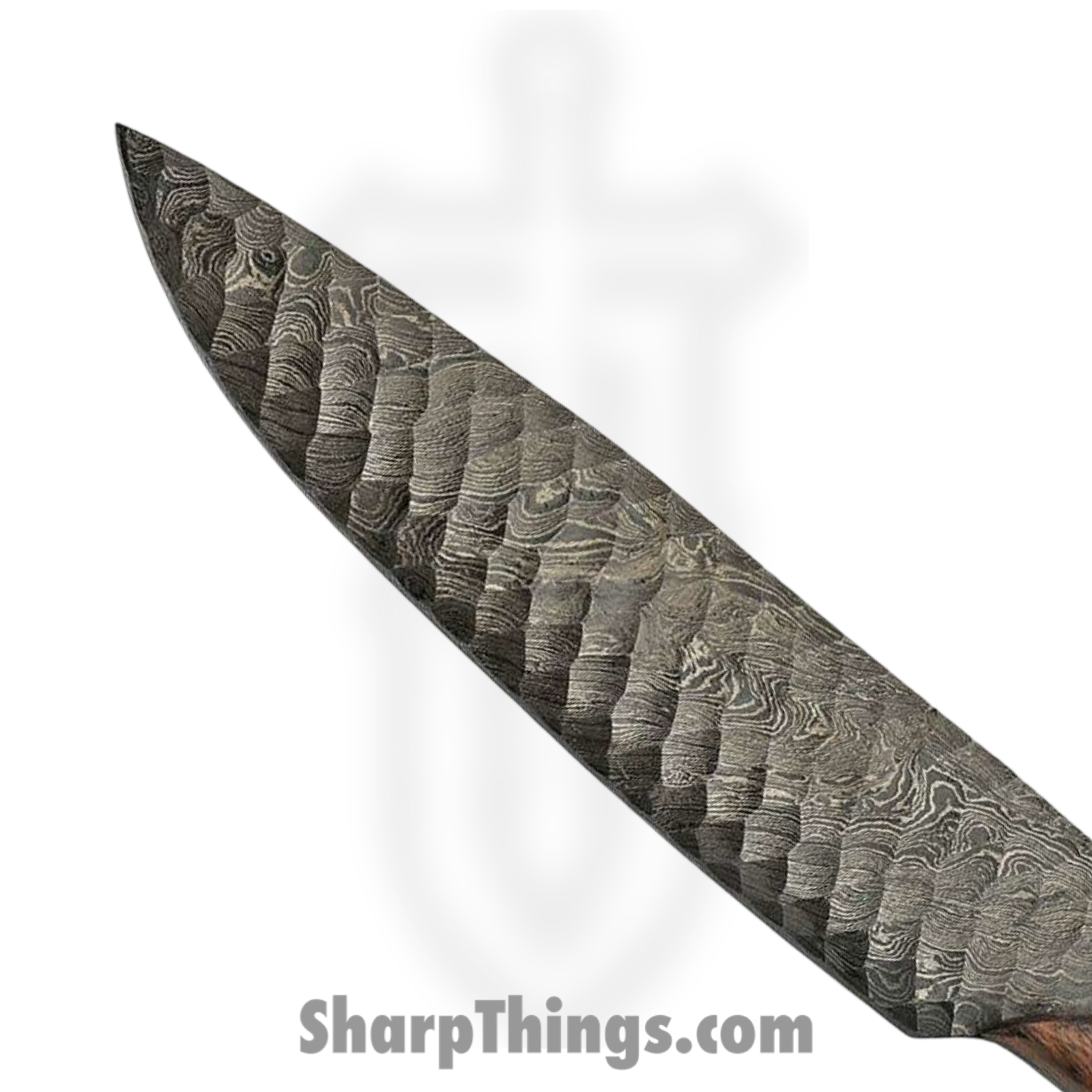 Damascus - DM1202 - Flint Fantasy - Fixed Blade Knife - Damascus Clip Point - Wood - Brown - Image 2