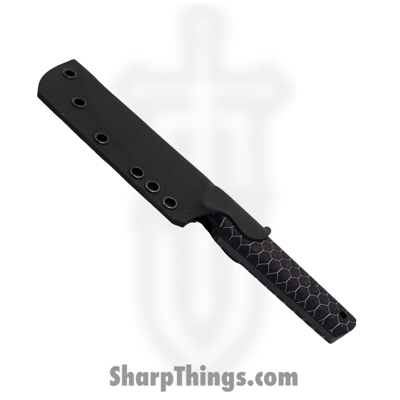 JRs Knives - JRsKwaikXL - Kwaiken XL - Fixed Blade Knife - 1095 HC Coated Drop Point - G10 Honeycomb - Root Beer - Image 3