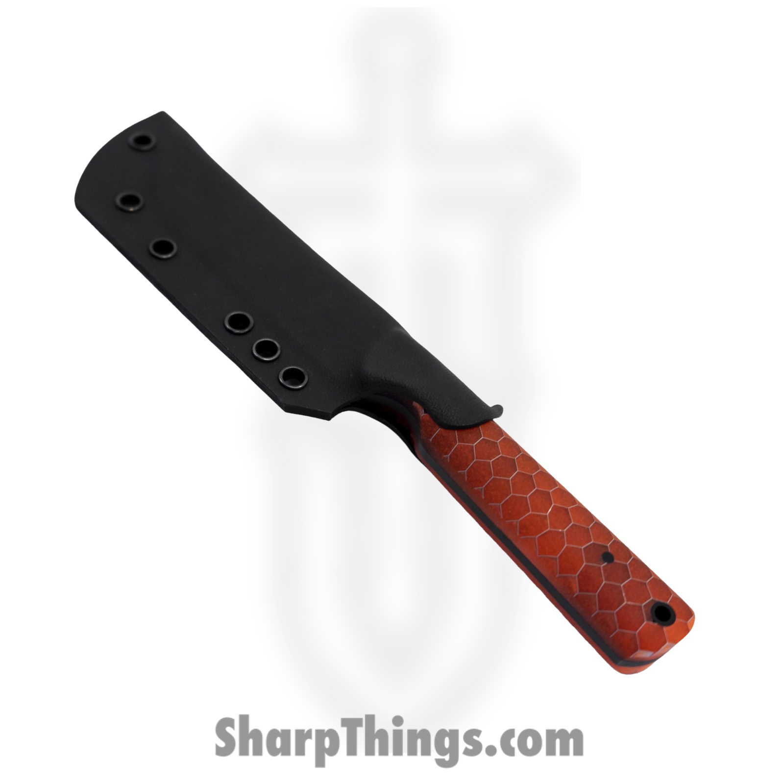 JRs Knives - JRsTntXLOrg - Tanto XL - Fixed Blade Knife - 1095 HC Coated Tanto - G10 Honeycomb - Citrus Orange - Image 3
