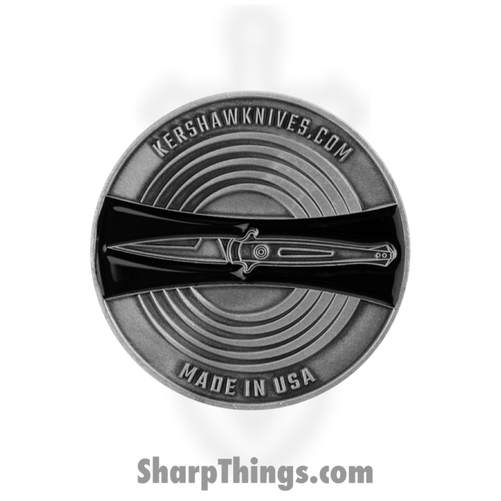 Kershaw - KSCC - Challenge Coin - Zinc Alloy Nickel Plating - Black Red - Image 2