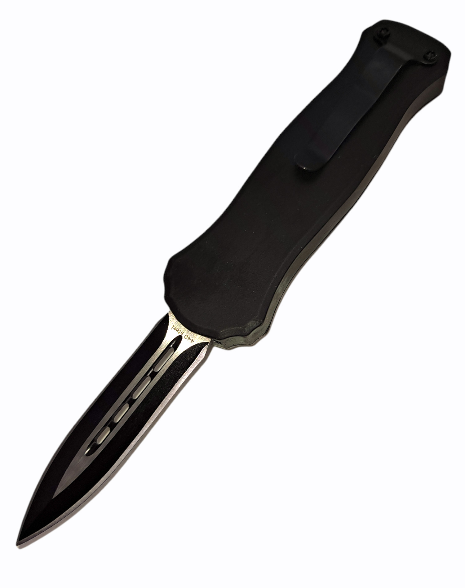 VOC - M-5-BK - Mini Joker - OTF Auto - Stainless Coated Dagger - Steel - Black - Image 7