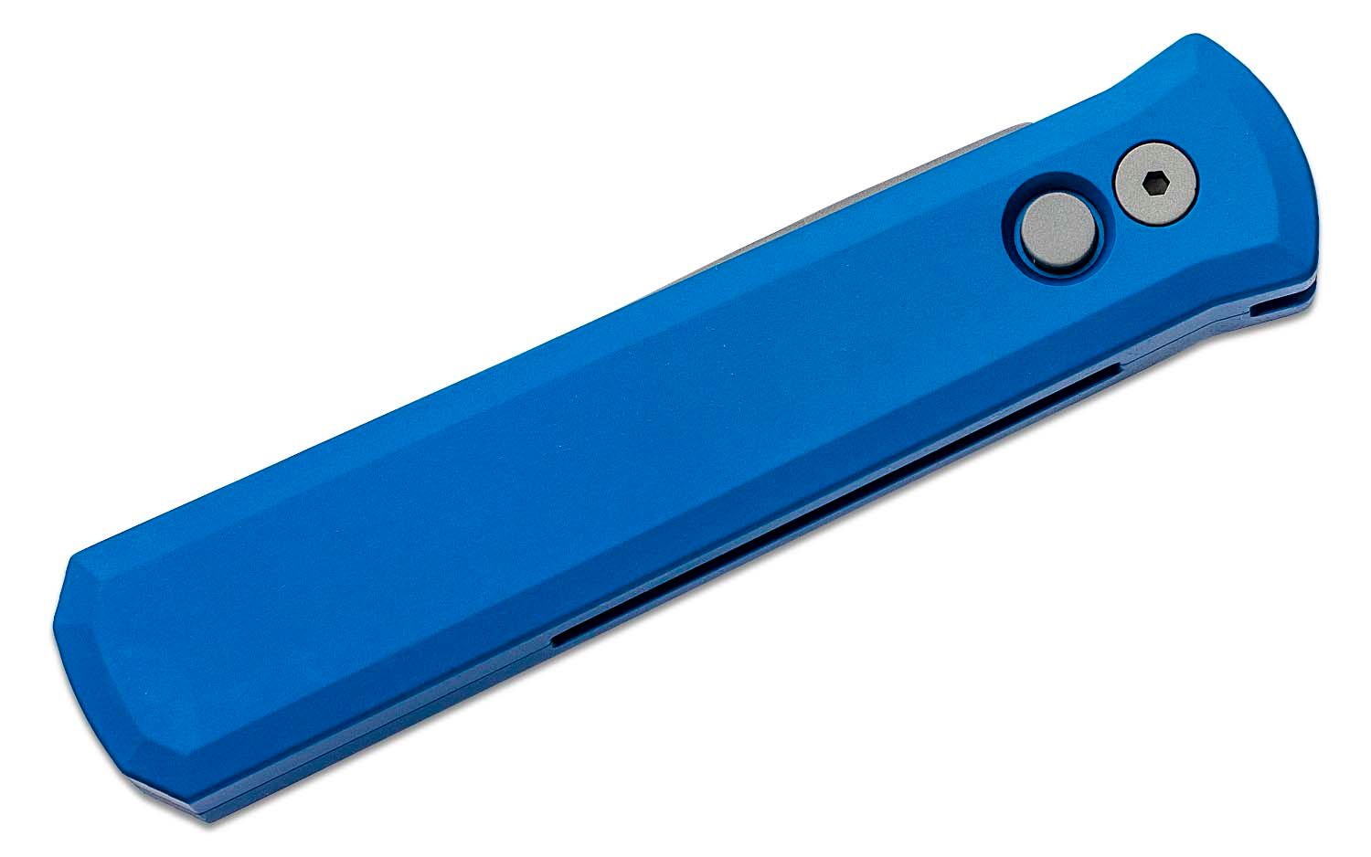 ProTech - 920-Blue - Godfather - Automatic Knife - 154CM Bead Blasted Spear Point - 6061-T6 Aluminum - Blue - Image 6