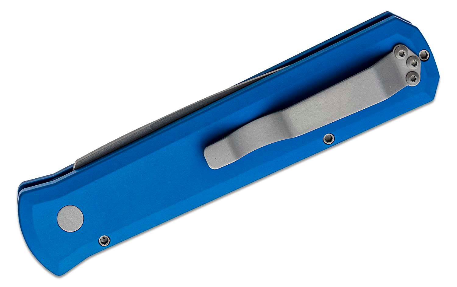 ProTech - 920-Blue - Godfather - Automatic Knife - 154CM Bead Blasted Spear Point - 6061-T6 Aluminum - Blue - Image 7