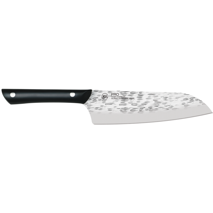 Kai - HT7064 - Pro Santoku 7" - Fixed Blade Knife - AUS-6 Hammered Wharncliffe - POM - Black - Image 6
