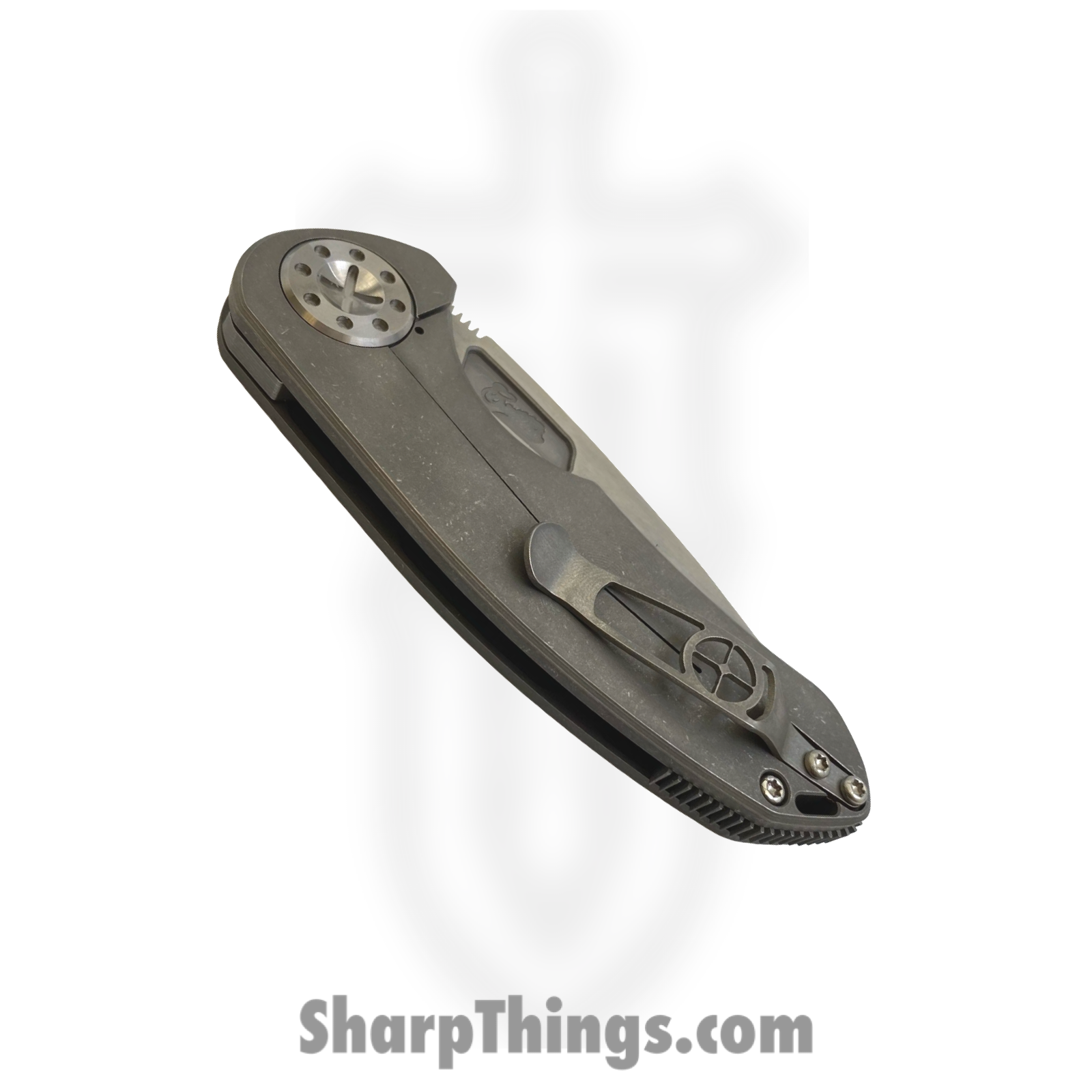 Curtiss Custom Knives LLC - F3M-SLFL-ST - F3 Med Slicer - Folding Knife - CTS-XHP Stonewash Drop Point - Titanium - Natural - Image 4