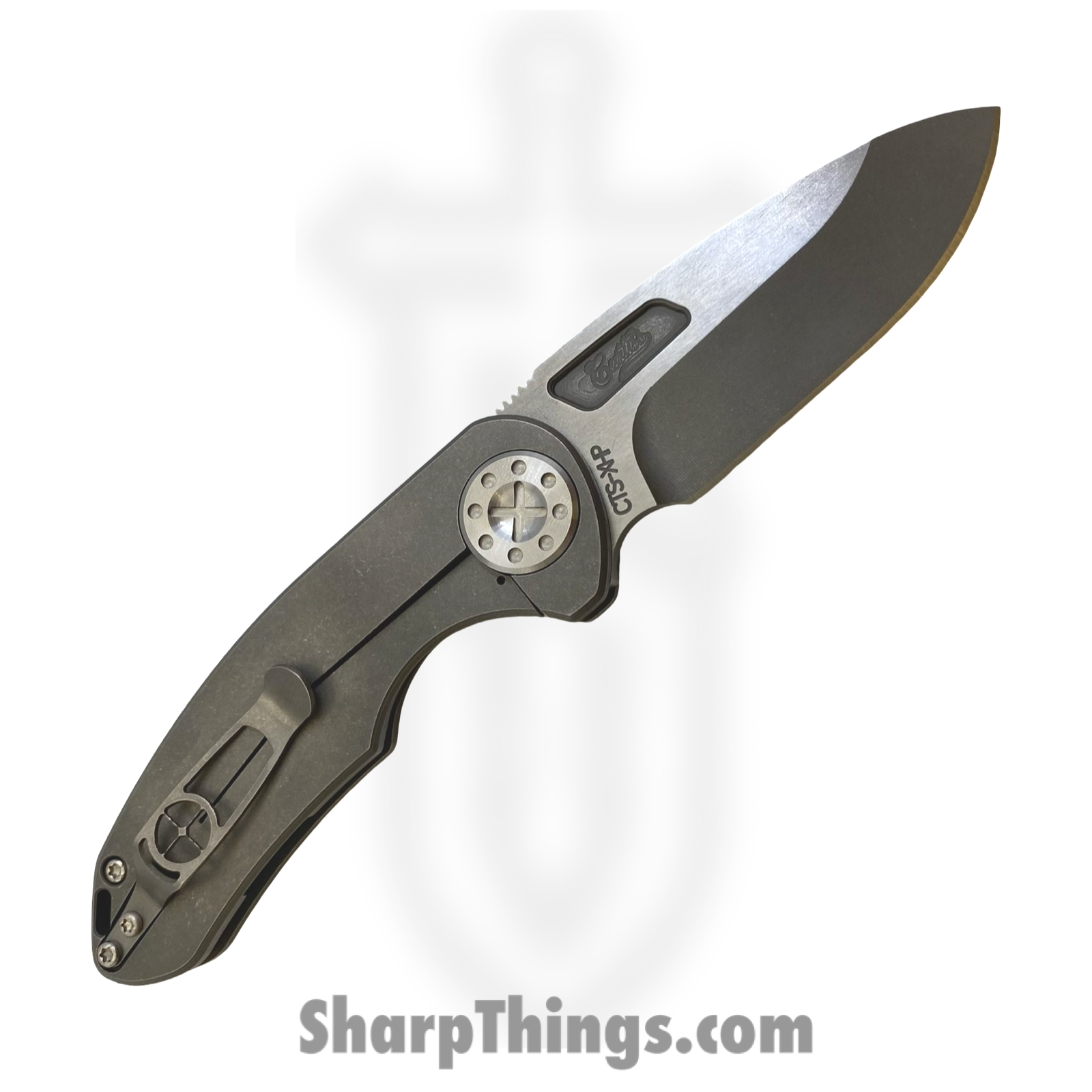 Curtiss Custom Knives LLC - F3M-SLNFL-STSL - F3 Med Slicer NON-Flipper - Folding Knife - CTS-XHP Stonewash Drop Point - Titanium - Natural - Image 2