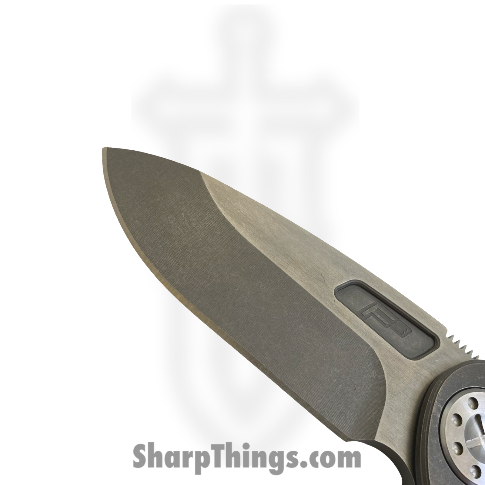 Curtiss Custom Knives LLC - F3M-SLNFL-STSL - F3 Med Slicer NON-Flipper - Folding Knife - CTS-XHP Stonewash Drop Point - Titanium - Natural - Image 3