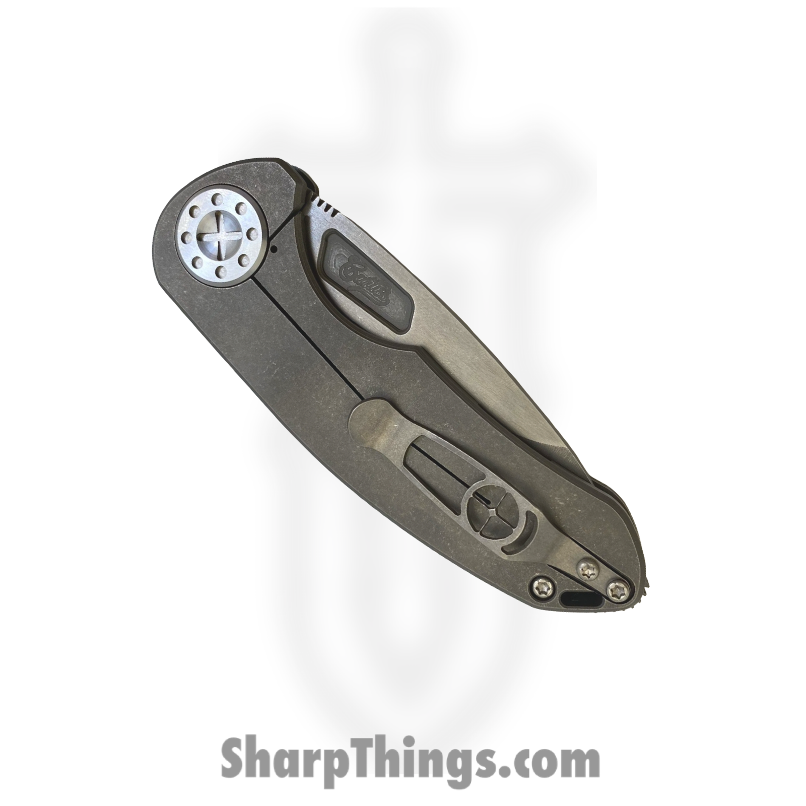 Curtiss Custom Knives LLC - F3M-SLNFL-STSL - F3 Med Slicer NON-Flipper - Folding Knife - CTS-XHP Stonewash Drop Point - Titanium - Natural - Image 4