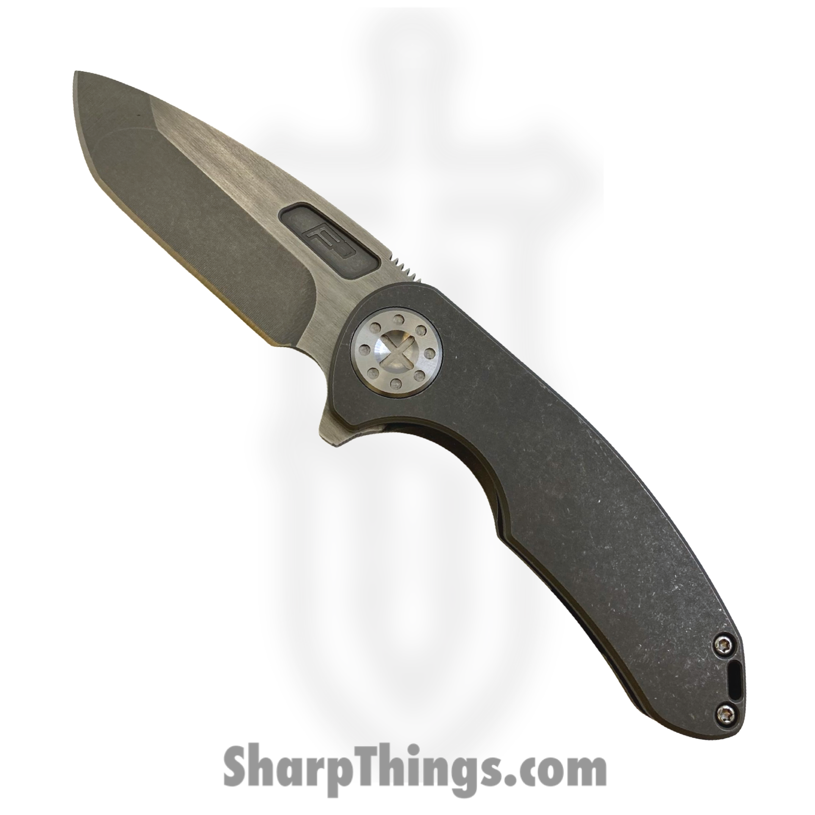 Curtiss Custom Knives LLC - F3M-SPFL-ST/SL - F3 Med Slim - Folding Knife - CTS-XHP Stonewash Spanto - Titanium - Natural