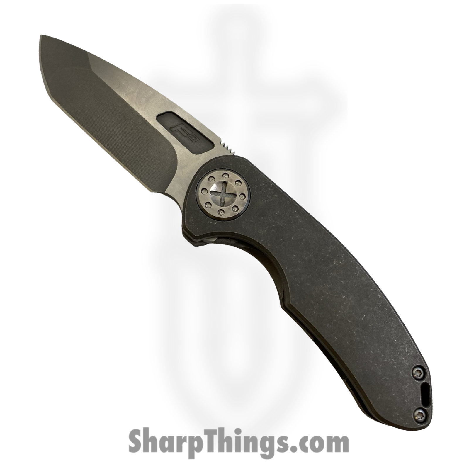 Curtiss Custom Knives LLC - F3M-SPNFL-ST - F3 Med NON-Flipper - Folding Knife - CTS-XHP Stonewash Spanto - Titanium - Natural