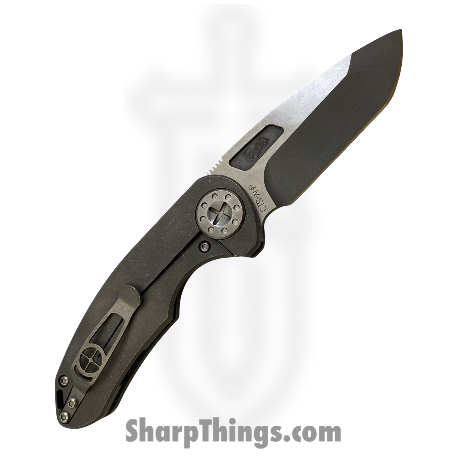 Curtiss Custom Knives LLC - F3M-SPNFL-ST - F3 Med NON-Flipper - Folding Knife - CTS-XHP Stonewash Spanto - Titanium - Natural - Image 2