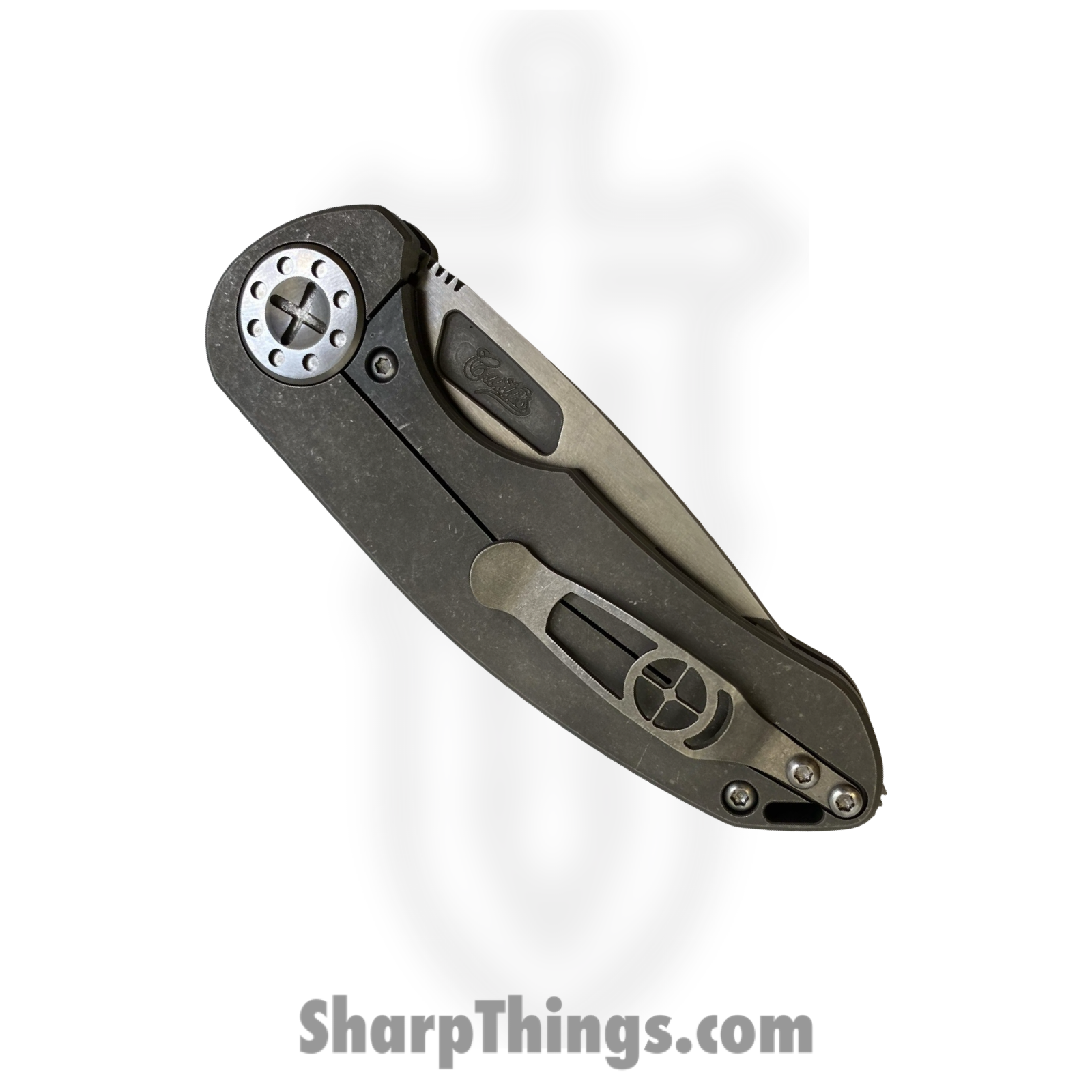 Curtiss Custom Knives LLC - F3M-SPNFL-ST - F3 Med NON-Flipper - Folding Knife - CTS-XHP Stonewash Spanto - Titanium - Natural - Image 4