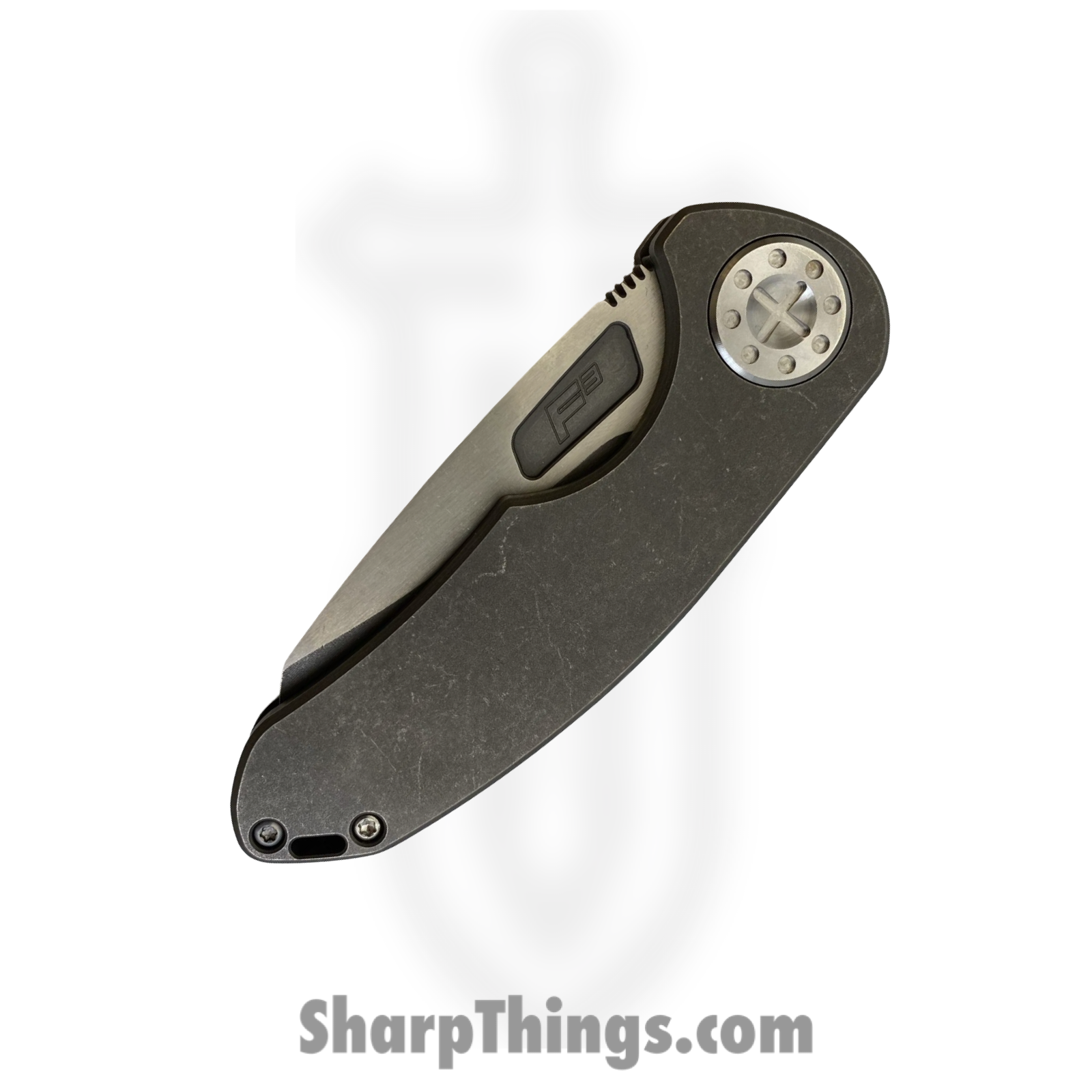 Curtiss Custom Knives LLC - F3M-WHNFL-ST - F3 Med NON-Flipper - Folding Knife - CTS-XHP Stonewash Wharncliffe - Titanium - Natural - Image 4