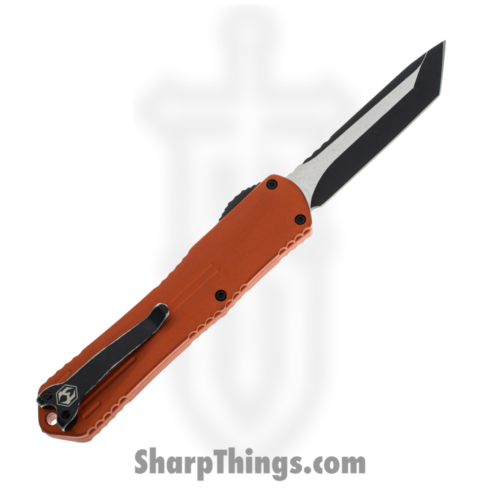 Heretic Knives - H031-8A-ORG - Manticore X - OTF Auto - Elmax Two Tone Tanto - 6061-T6 Aluminum - Orange - Image 2