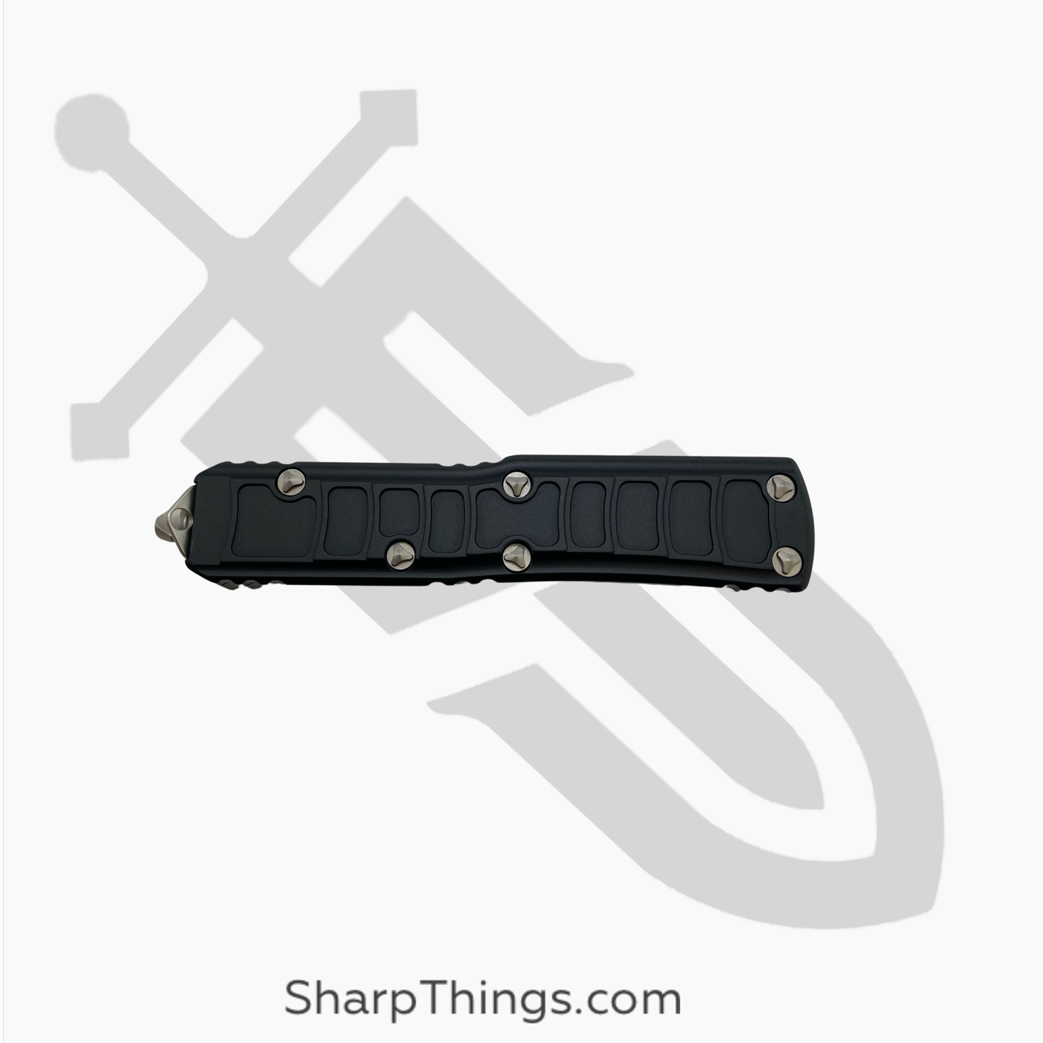 Microtech - 232II-10S - UTX-85 II Signature Series - OTF Auto - Elmax, M390, 204P Stonewash Dagger - 6061-T6 Aluminum - Black - Image 2
