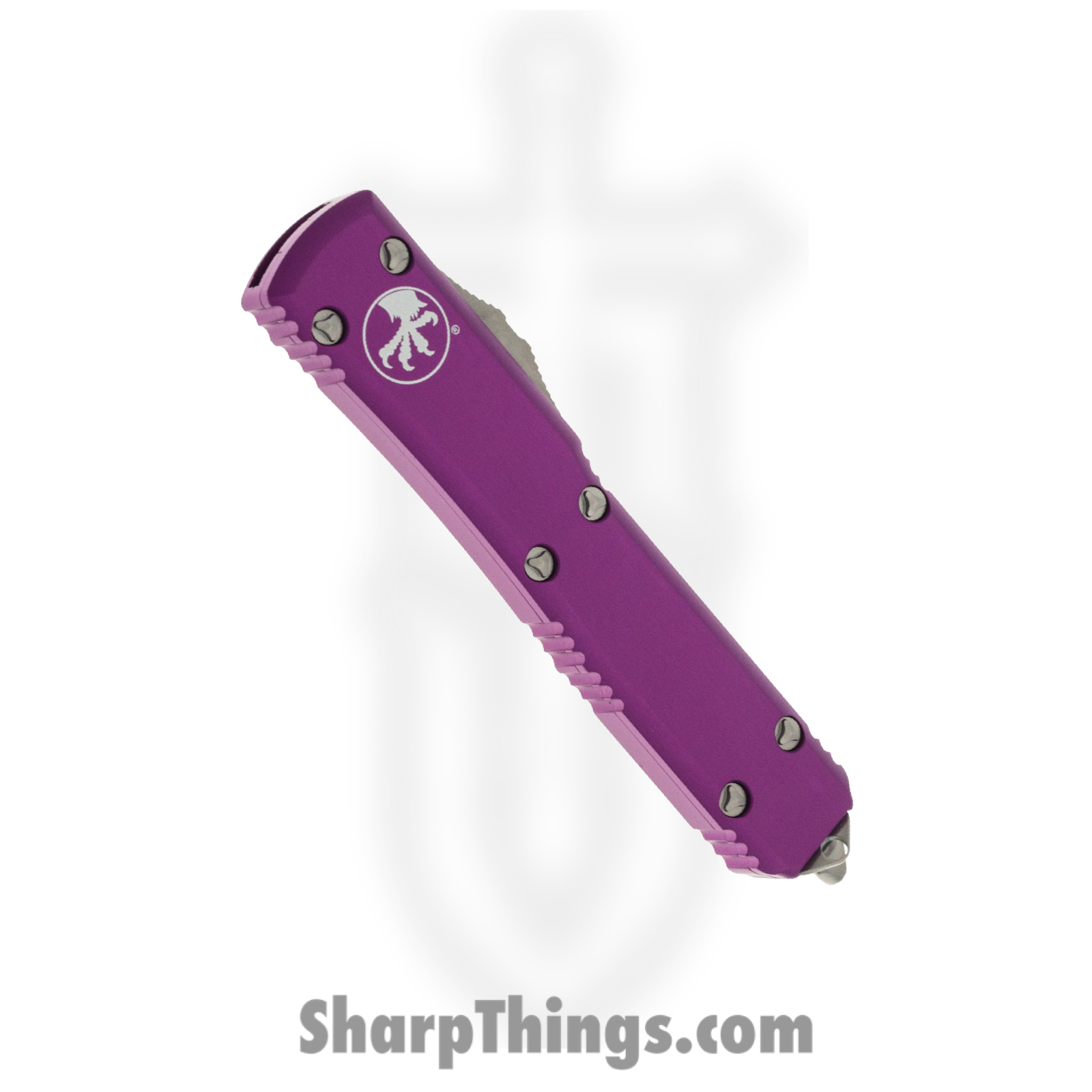 Microtech - 120-10VI - Ultratech - OTF Auto - M390 Stonewash Bayonet - 6061-T6 Aluminum - Violet - Image 3