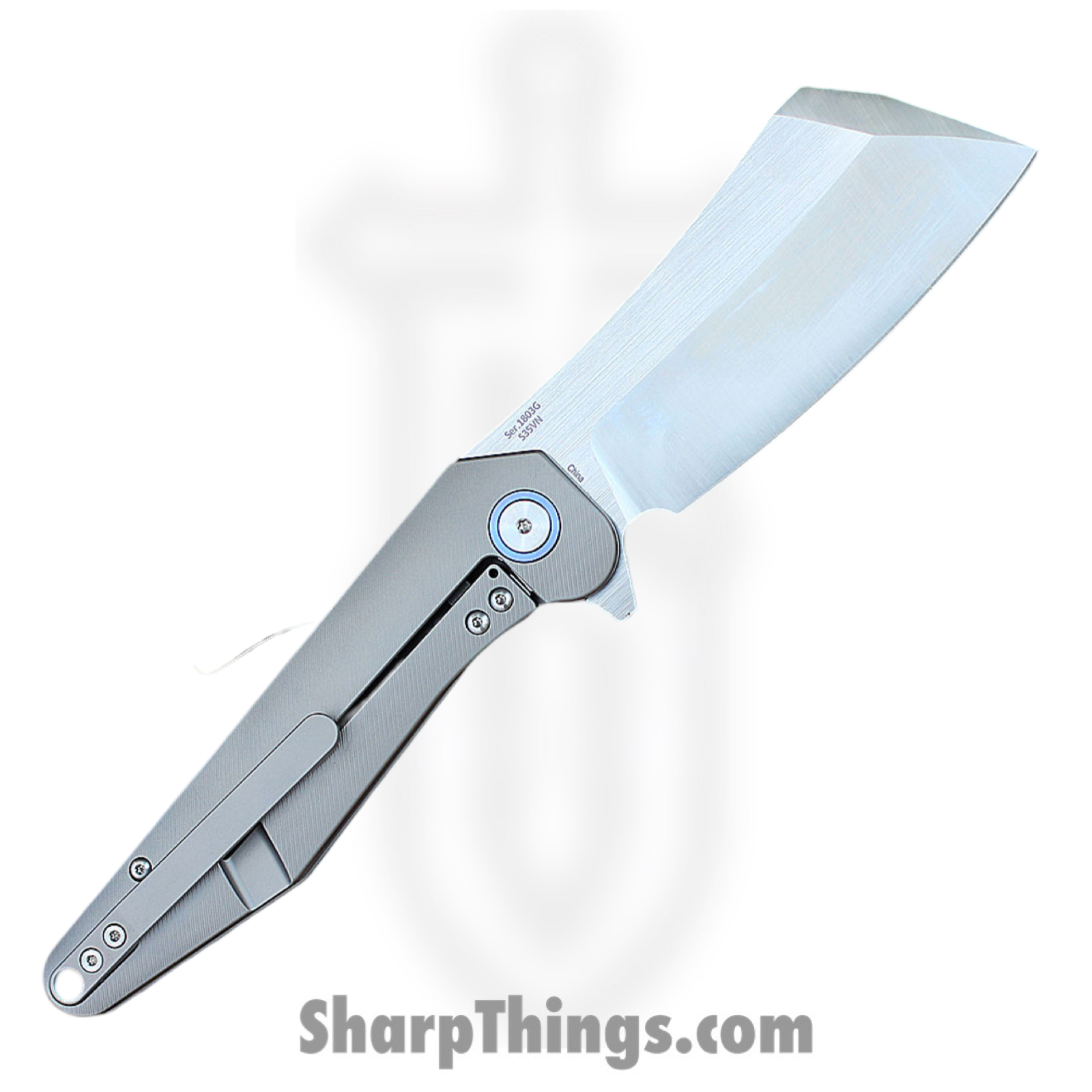 Artisan Cutlery - ATZ1803GGYS - Osprey - Folding Knife - S35VN Satin Drop Point - Titanium - Gray - Image 2