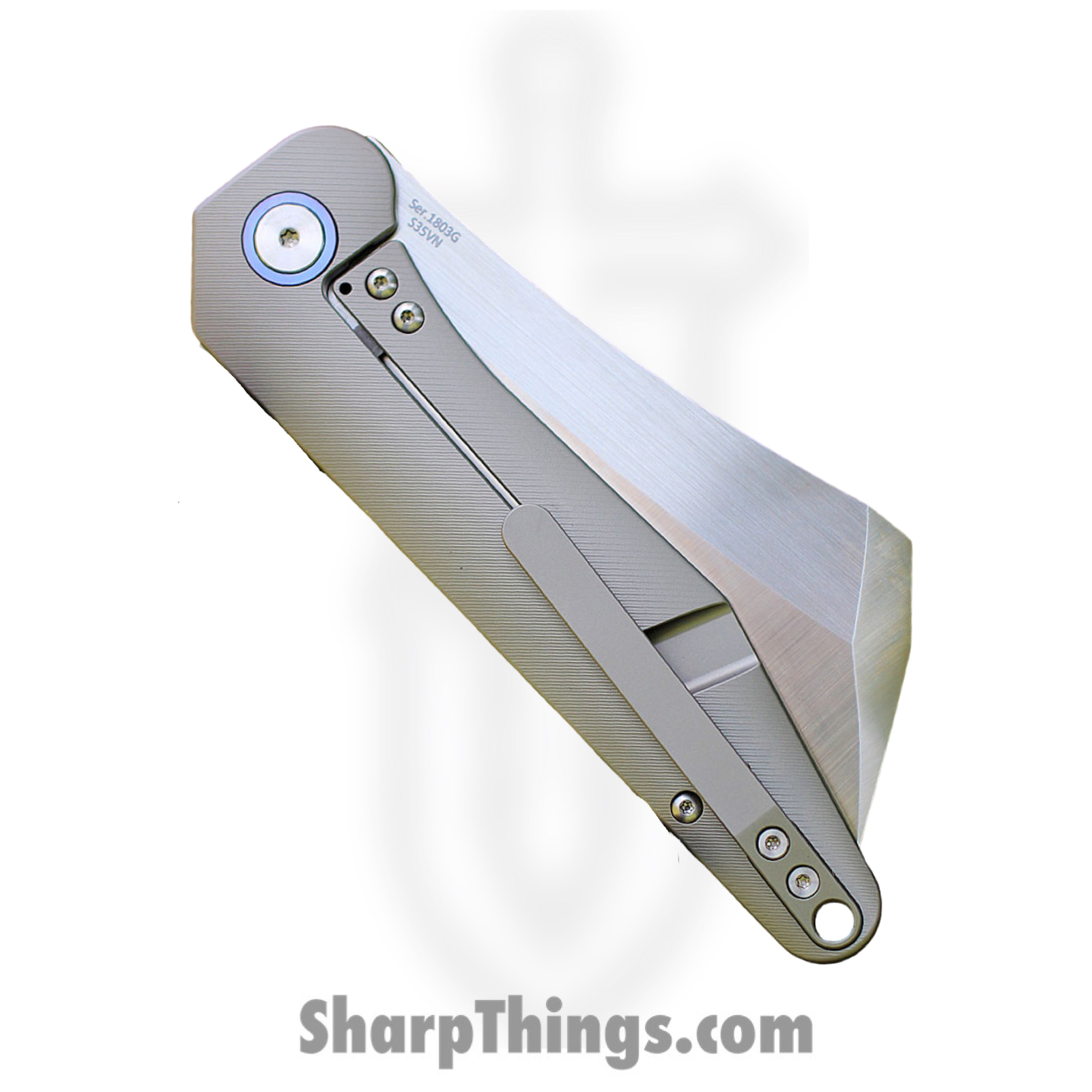 Artisan Cutlery - ATZ1803GGYS - Osprey - Folding Knife - S35VN Satin Drop Point - Titanium - Gray - Image 3