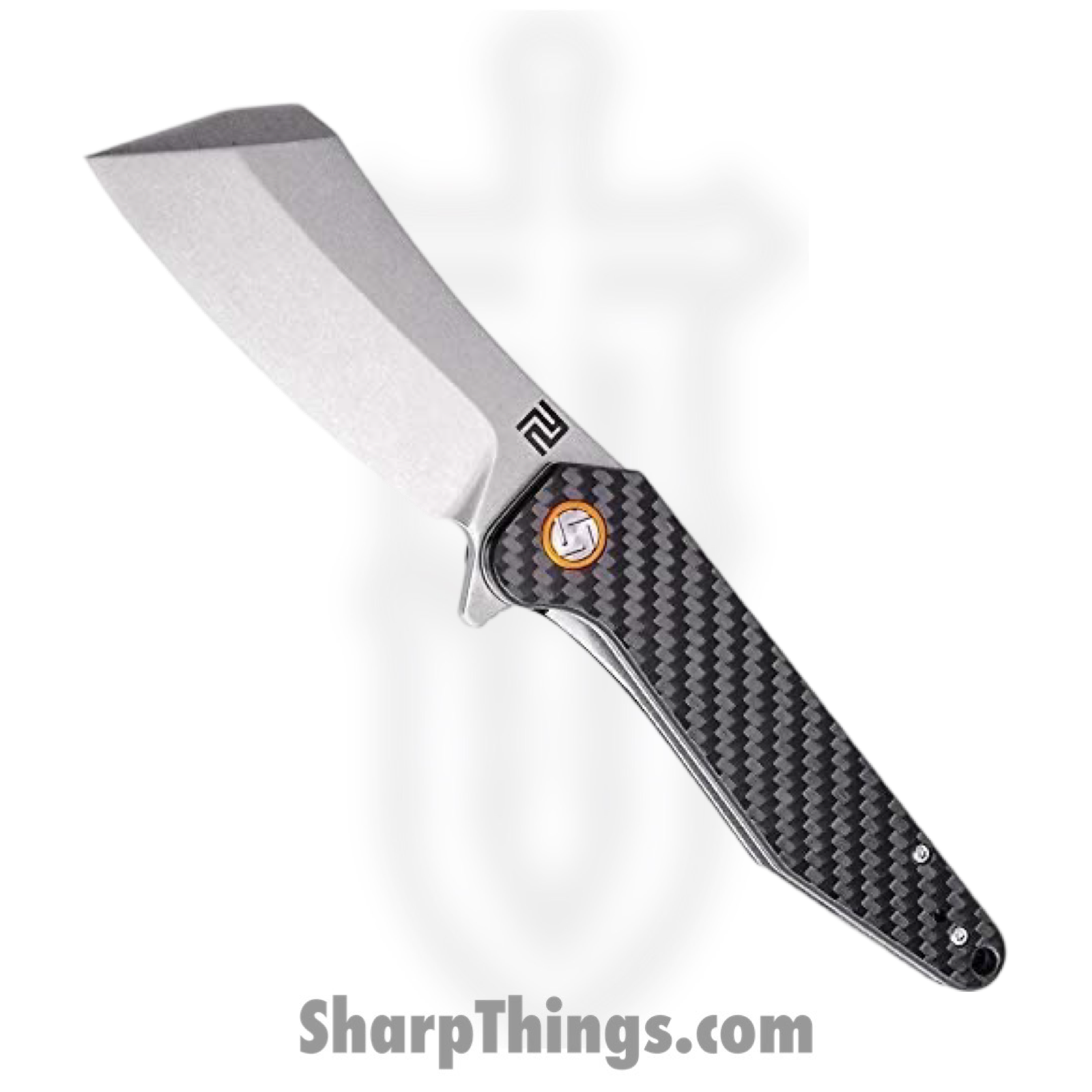 Artisan Cutlery - ATZ1803PCF - Osprey - Folding Knife - D2 Satin Extended Tang - Carbon Fiber - Black
