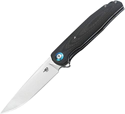 Bestech Knives - BTKG19A - Ascot - Folding Knife - D2 Satin Drop Point - G10 Carbon Fiber - Black - Image 6