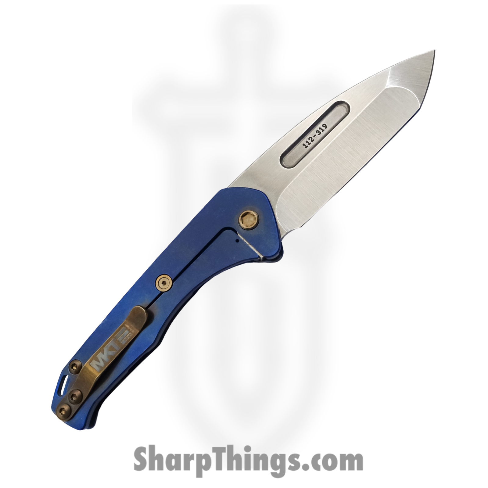 Medford Knife - MK208STT-37A2-T1C1-Q4 - Praetorian Slim Tubled Tanto - S35VN Titanium - Blue Gold Filigree - Image 2
