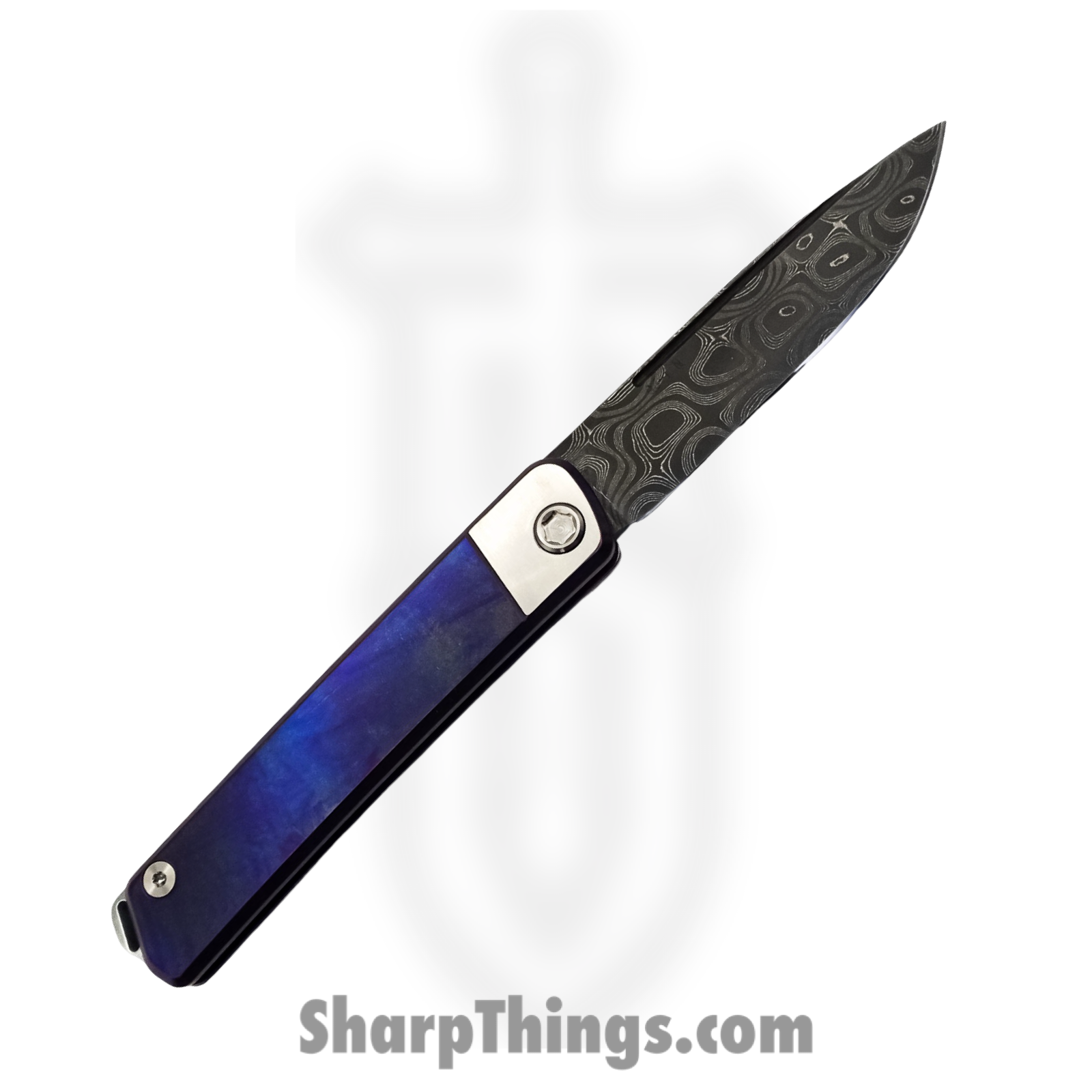 Medford Knife - MK211DDQ-37A2-TSQ3-Q4 - Gentleman Jack Folding Knife - Damascus Titanium - Violet - Image 2