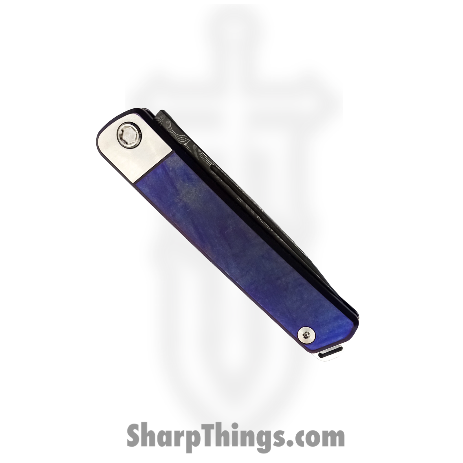 Medford Knife - MK211DDQ-37A2-TSQ3-Q4 - Gentleman Jack Folding Knife - Damascus Titanium - Violet - Image 3