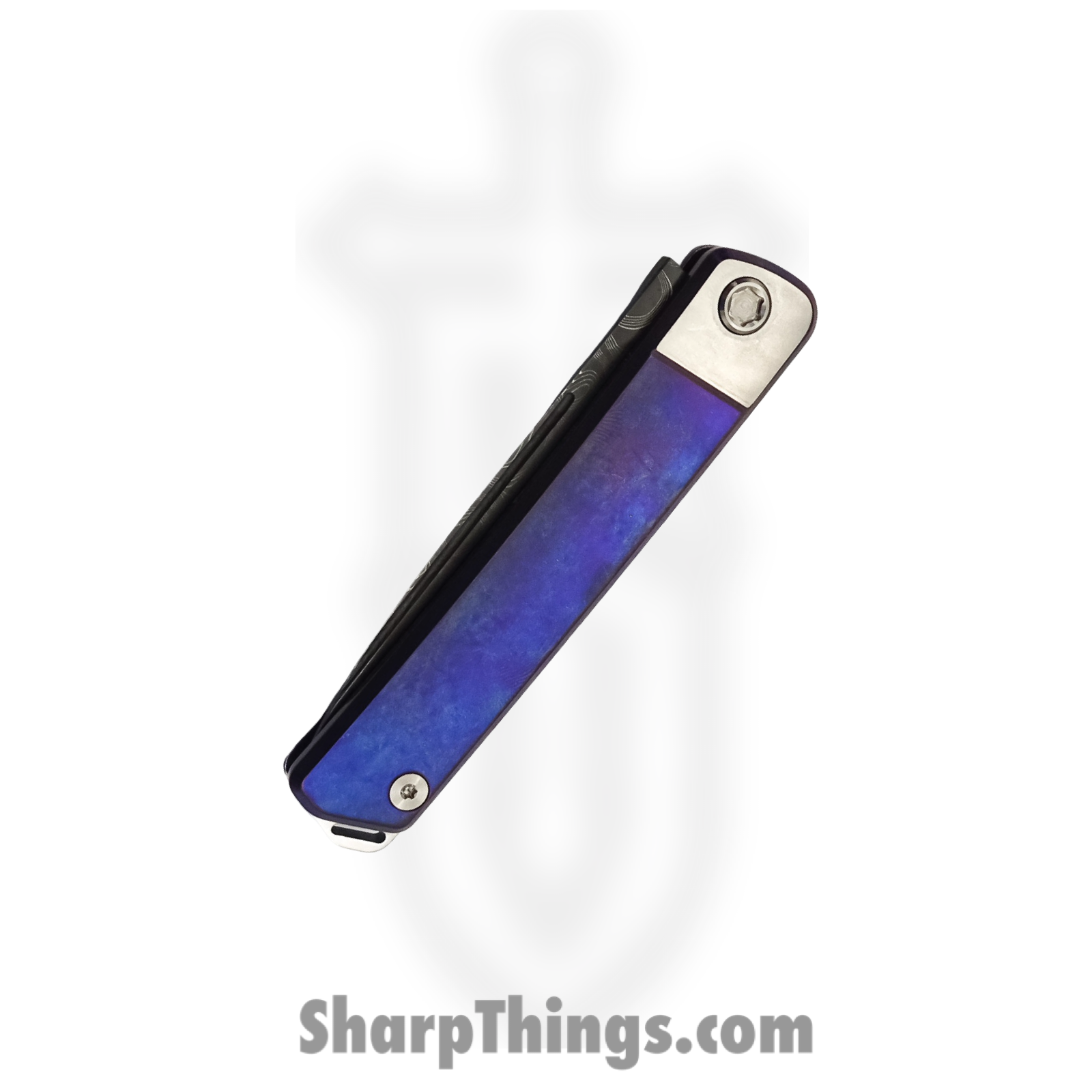 Medford Knife - MK211DDQ-37A2-TSQ3-Q4 - Gentleman Jack Folding Knife - Damascus Titanium - Violet - Image 4