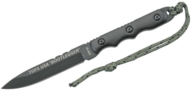 Tops - TPRBL01 - Ranger Bootlegger - Fixed Blade Knife - 1095 HC Coated Drop Point - G10 - Black - Image 3