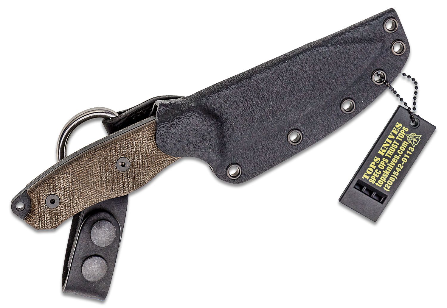 Tops - TPTLSR01 - Trail Seeker - Fixed Blade Knife - 1095 HC Coated Clip Point - Micarta - Green - Image 8