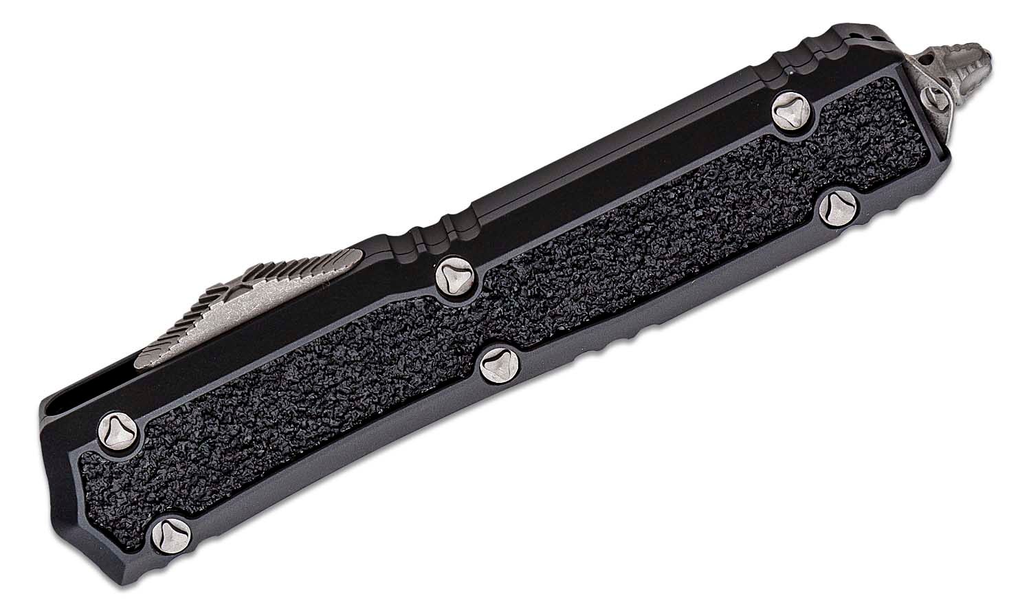 Microtech - 206-10APS - Makora Signature Series - OTF Auto - Elmax, M390, 204P Apocalyptic Dagger - Aluminum/Traction Inlay - Black - Image 6