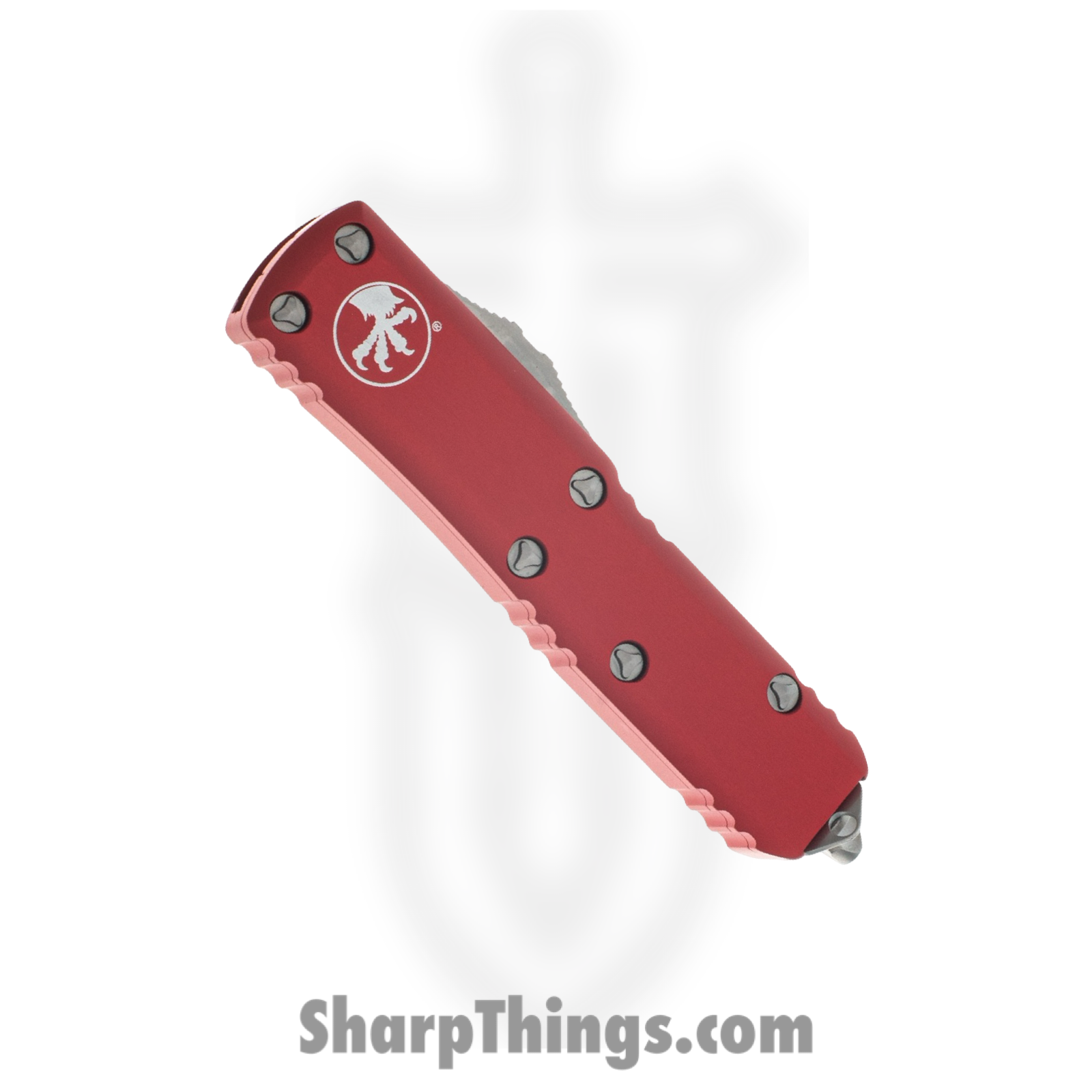 Microtech - 231-10RD - UTX-85 - OTF Auto - Elmax, M390, 204P Stonewash Drop Point - 6061-T6 Aluminum - Red - Image 3