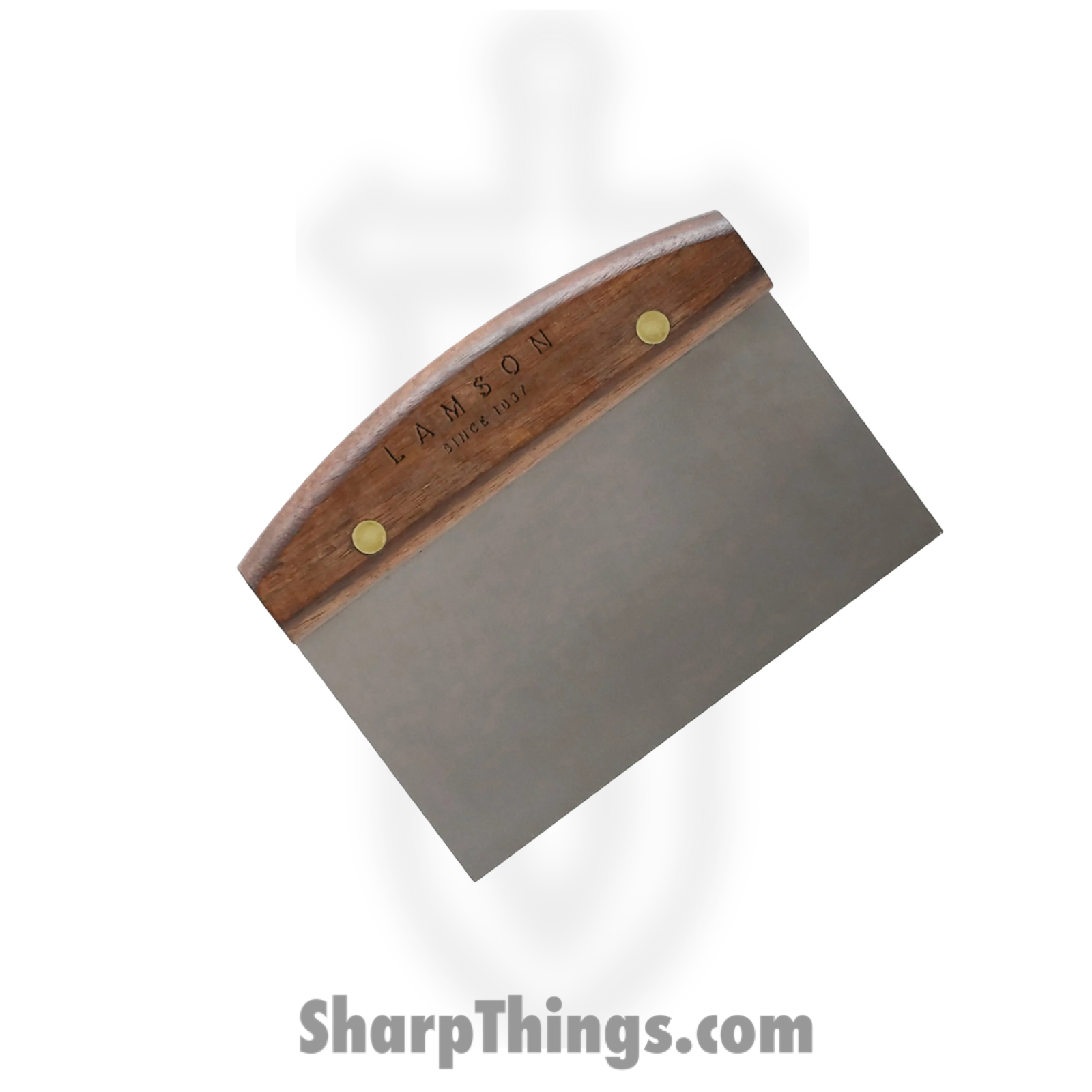 Lamson - 34220 - 3″ x 6″ Dough (Bench) Scraper - 301 SS Polished - Walnut - Brown