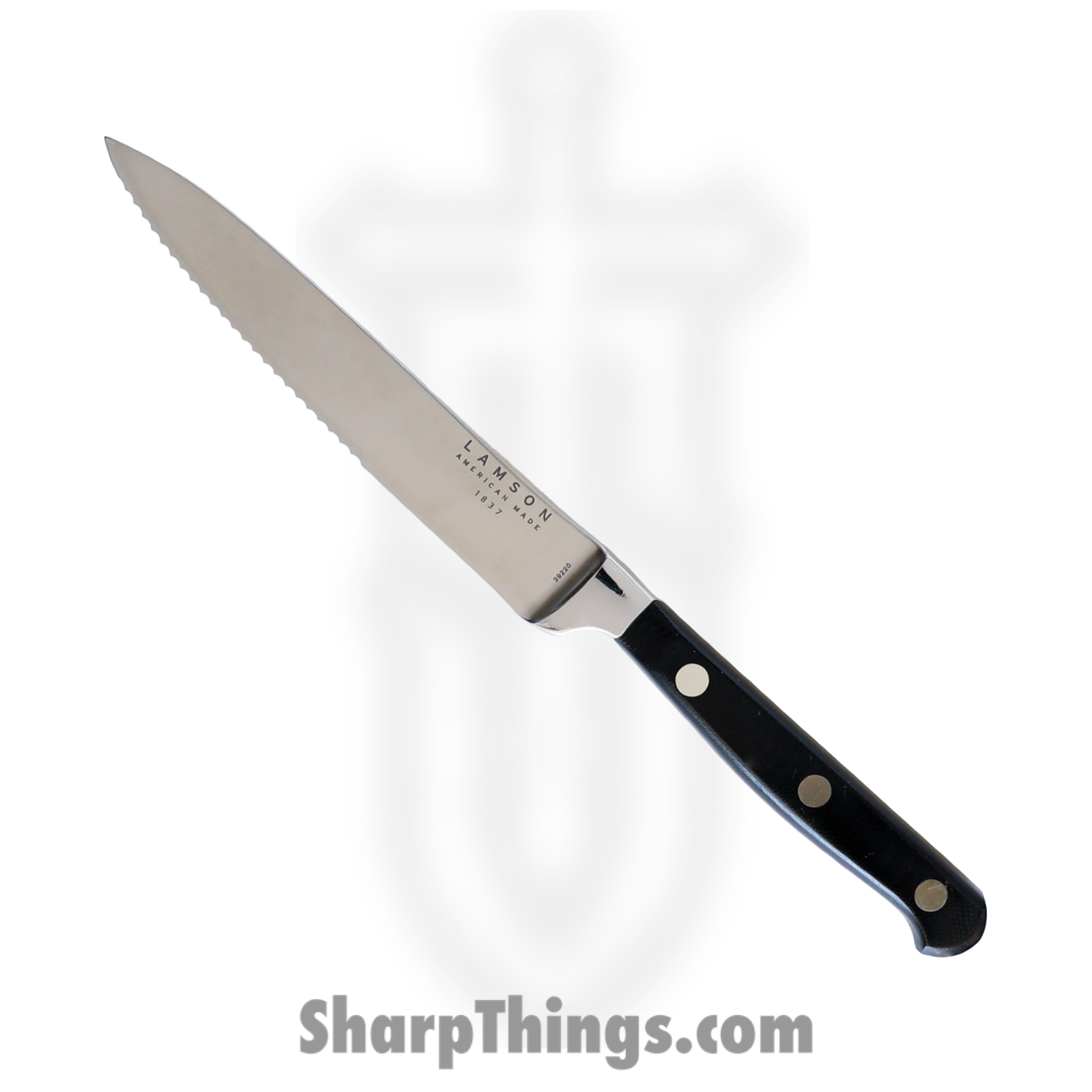 Lamson - 39268 - 4-Piece 5″ Premier Forged Serrated Steak Knives Set - 4116 Polished - G10 - Midnight Black - Image 3