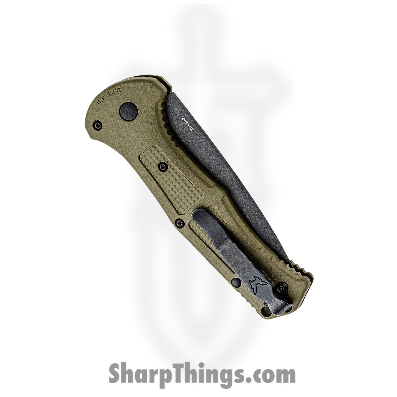 Benchmade - 9070SBK-1 - Claymore - Automatic Knife - D2 Coated Drop Point P/S - Grivory - Green - Image 3