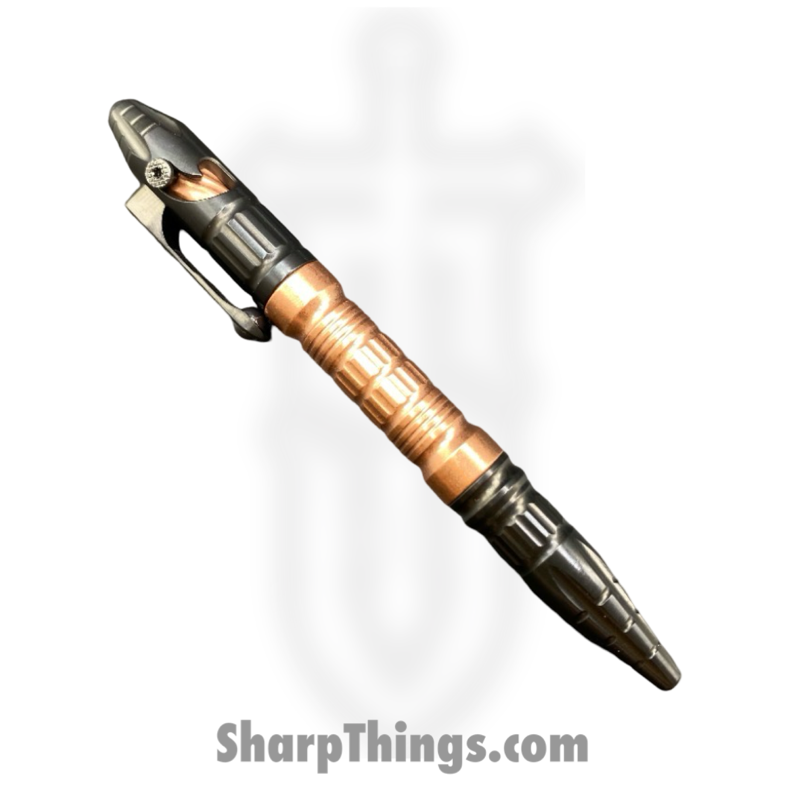 Heretic Knives - H038-DLC/Cu - Thoth Moduler Pen - Titanium with Copper Barrel Extension - Black/Copper