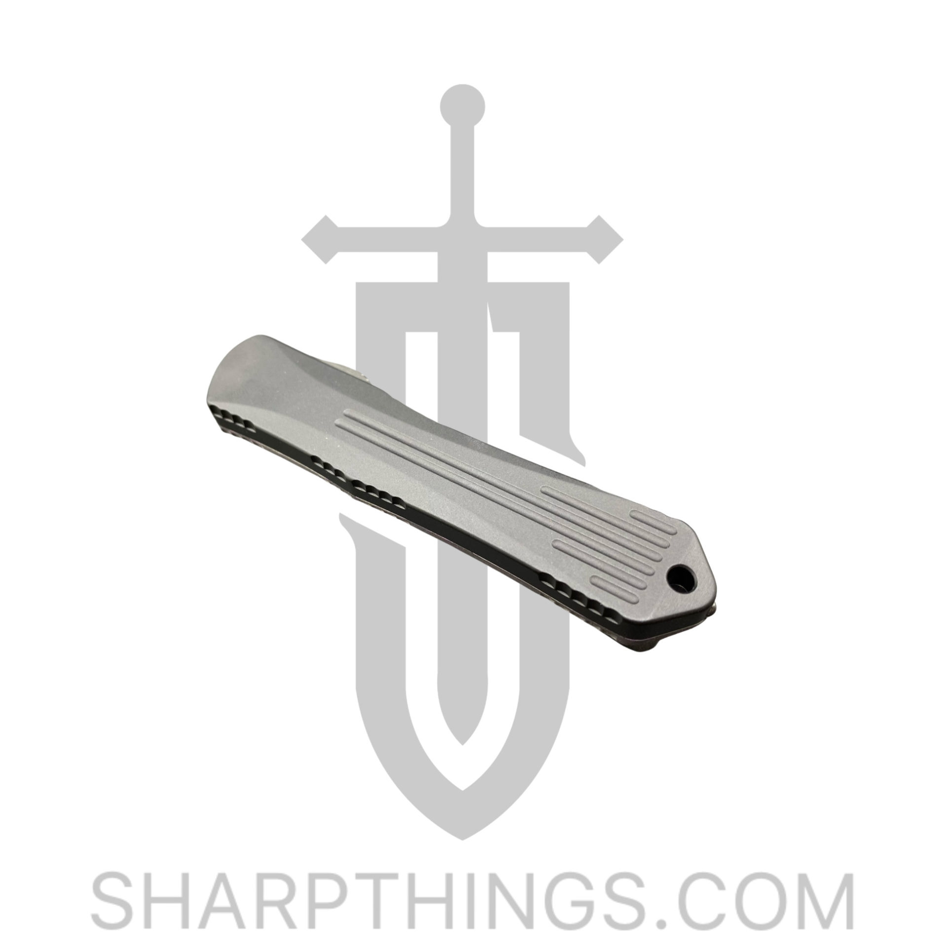 Heretic Knives - H022B-6A-PUCF - Manticore S - OTF Auto - Elmax Coated Bowie - Aluminum/Fat Carbon - Black/Purple - Image 4