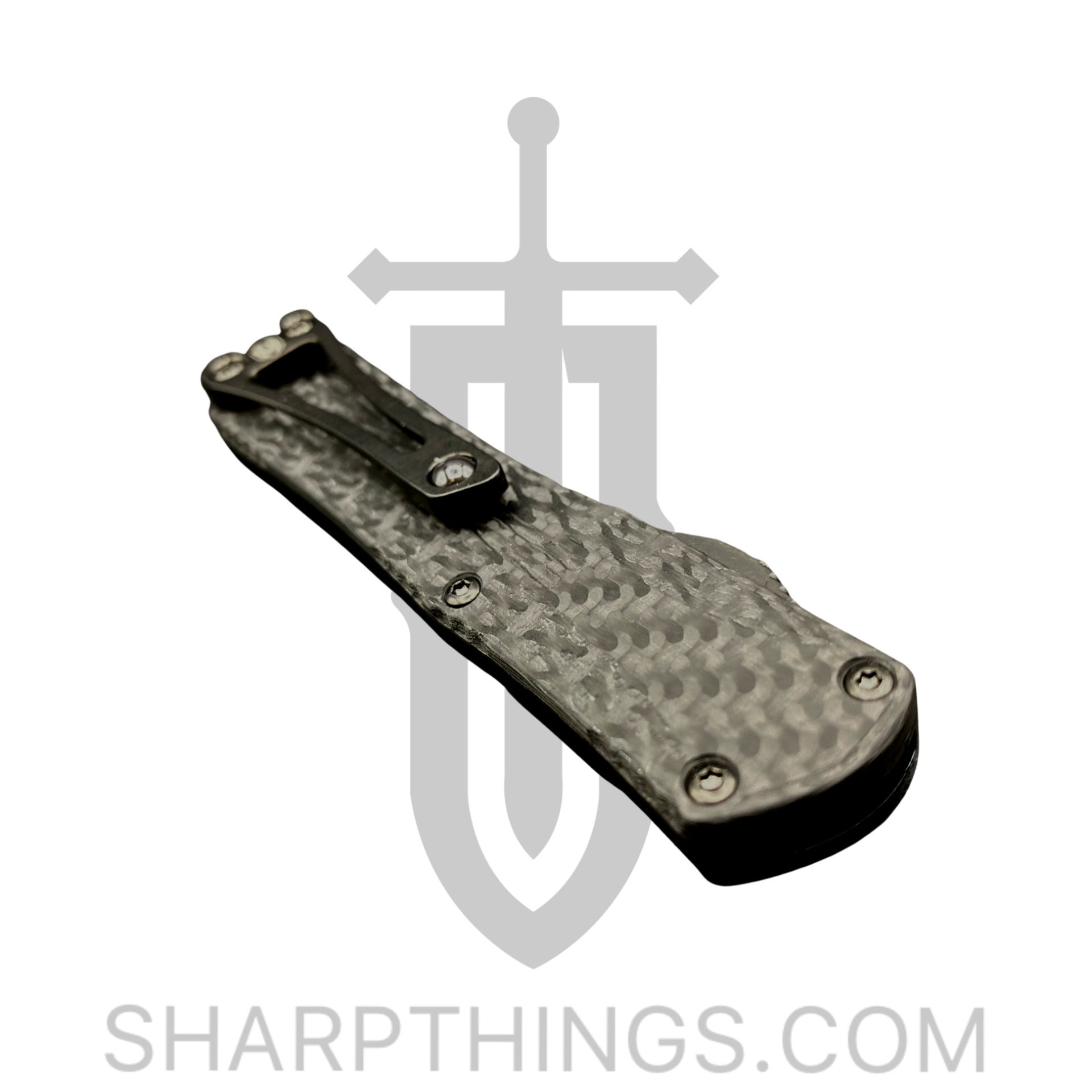 Heretic Knives - H022B-6A-CF - Manticore S - OTF Auto - Elmax Coated Bowie - Carbon Fiber - Black - Image 2