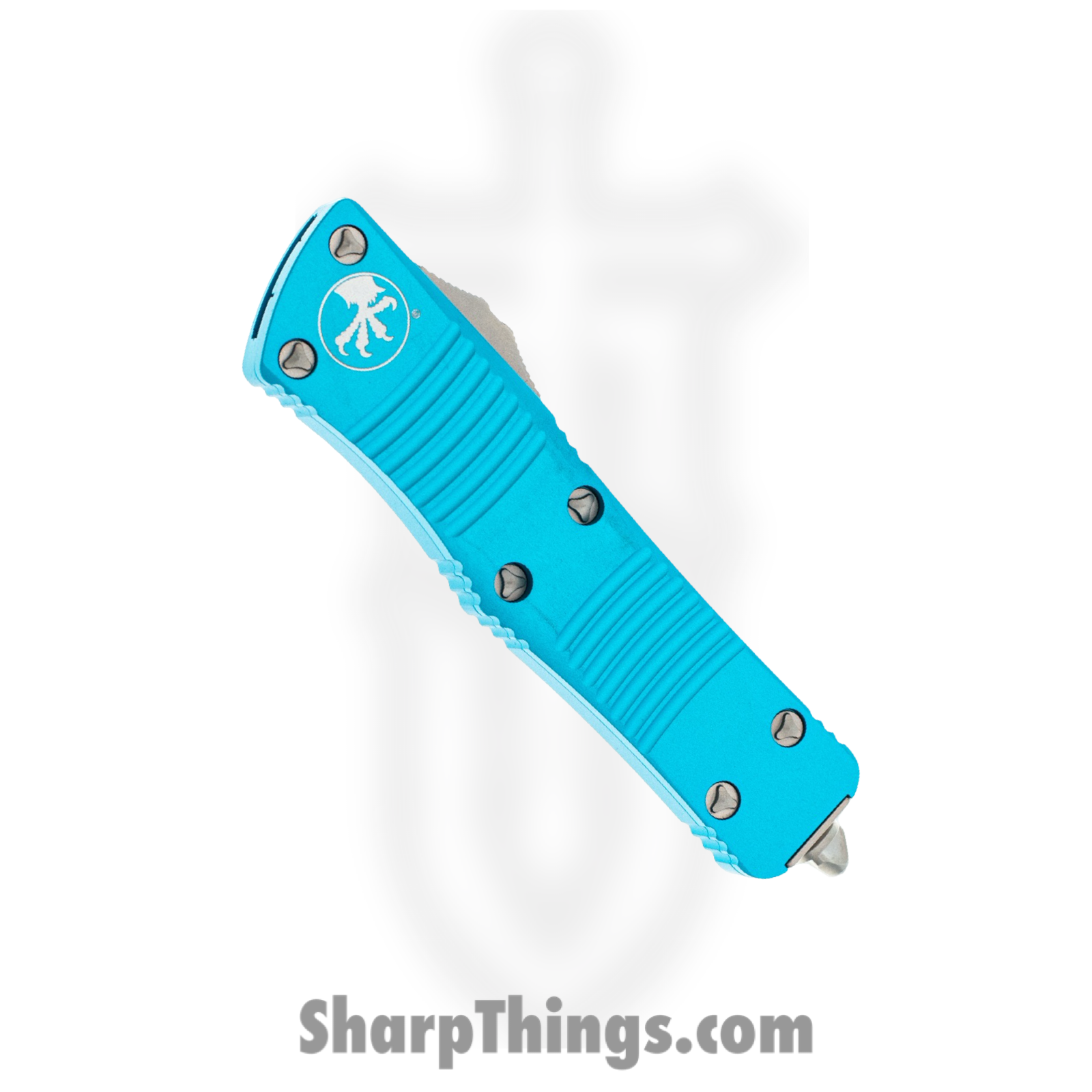 Microtech - 138-10 TQ - Troodon - OTF Auto - M390 Stonewash Dagger - 6061-T6 Aluminum - Turquoise - Image 3