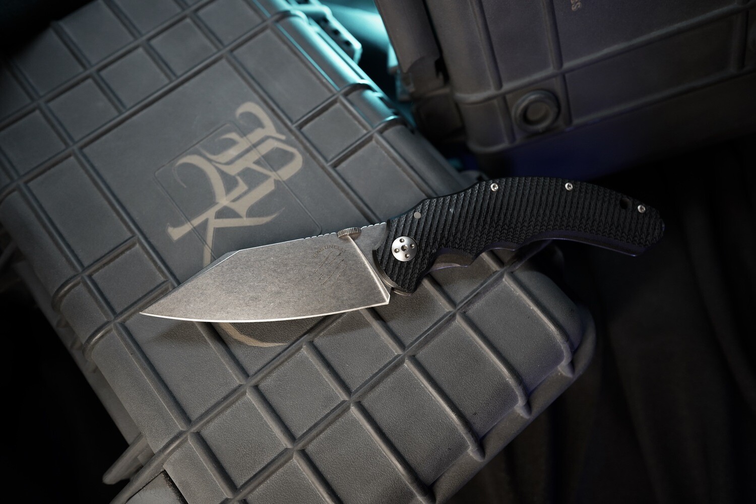 Bastinelli Creations - BAS209 - Dragotac Compact - Folding Knife - D2 Stonewash Wharncliffe - G10 - Black - Image 3