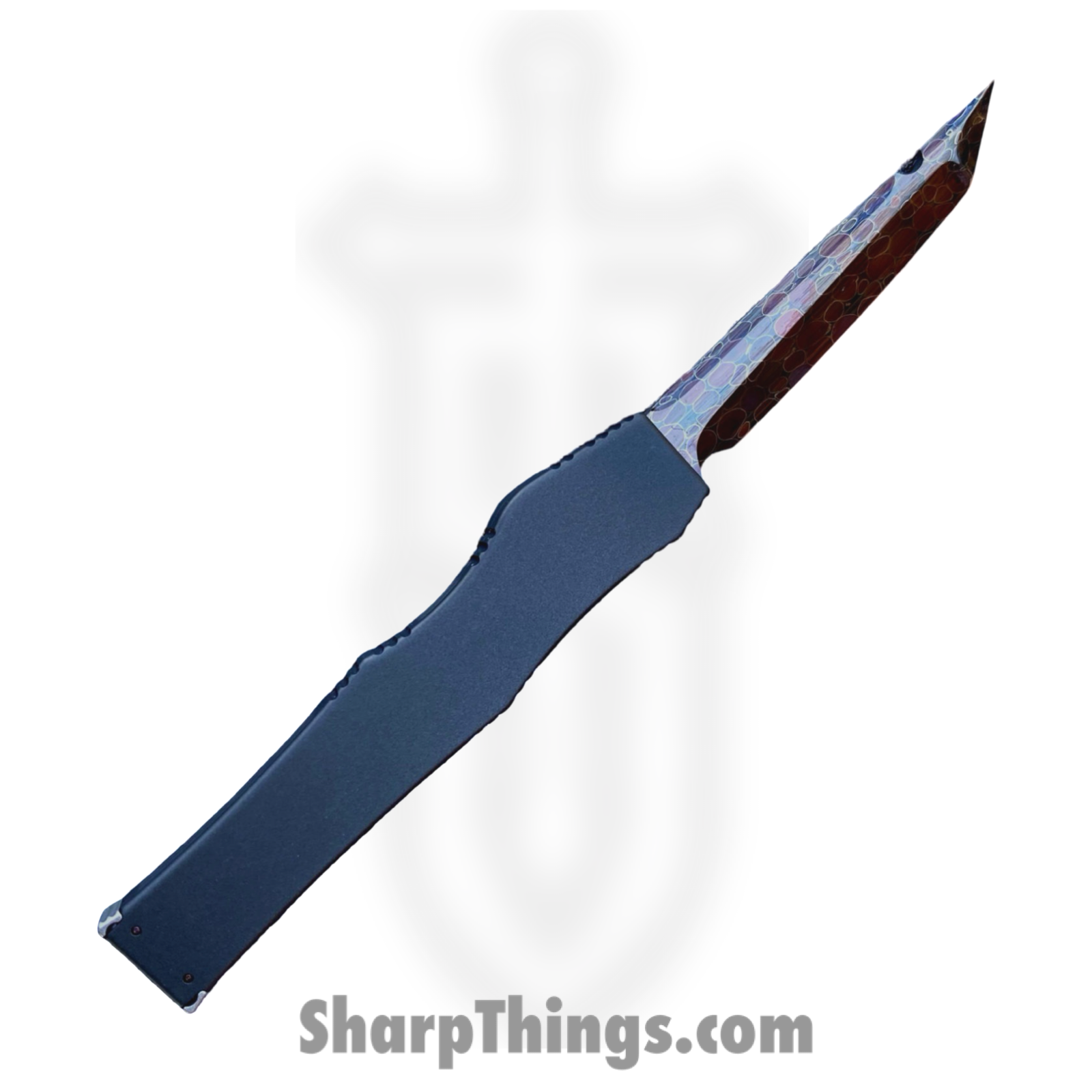 Marfione Custom Knives - 349-MCK-DRGN - Marfione Custom Halo III Mini - Automatic Knife - 349-MCK-DRGN Marfione Custom Halo III Mini Automatic Knife - 6061-T6 Aluminum - Black - Image 2
