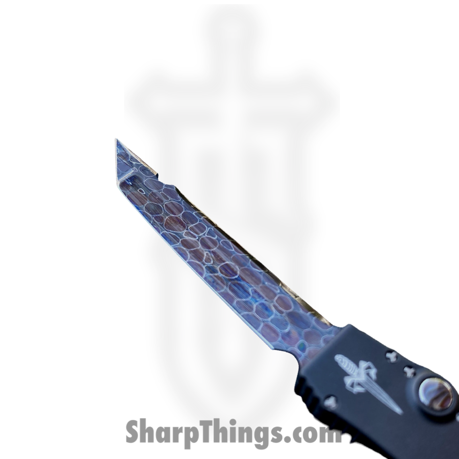 Marfione Custom Knives - 349-MCK-DRGN - Marfione Custom Halo III Mini - Automatic Knife - 349-MCK-DRGN Marfione Custom Halo III Mini Automatic Knife - 6061-T6 Aluminum - Black - Image 3