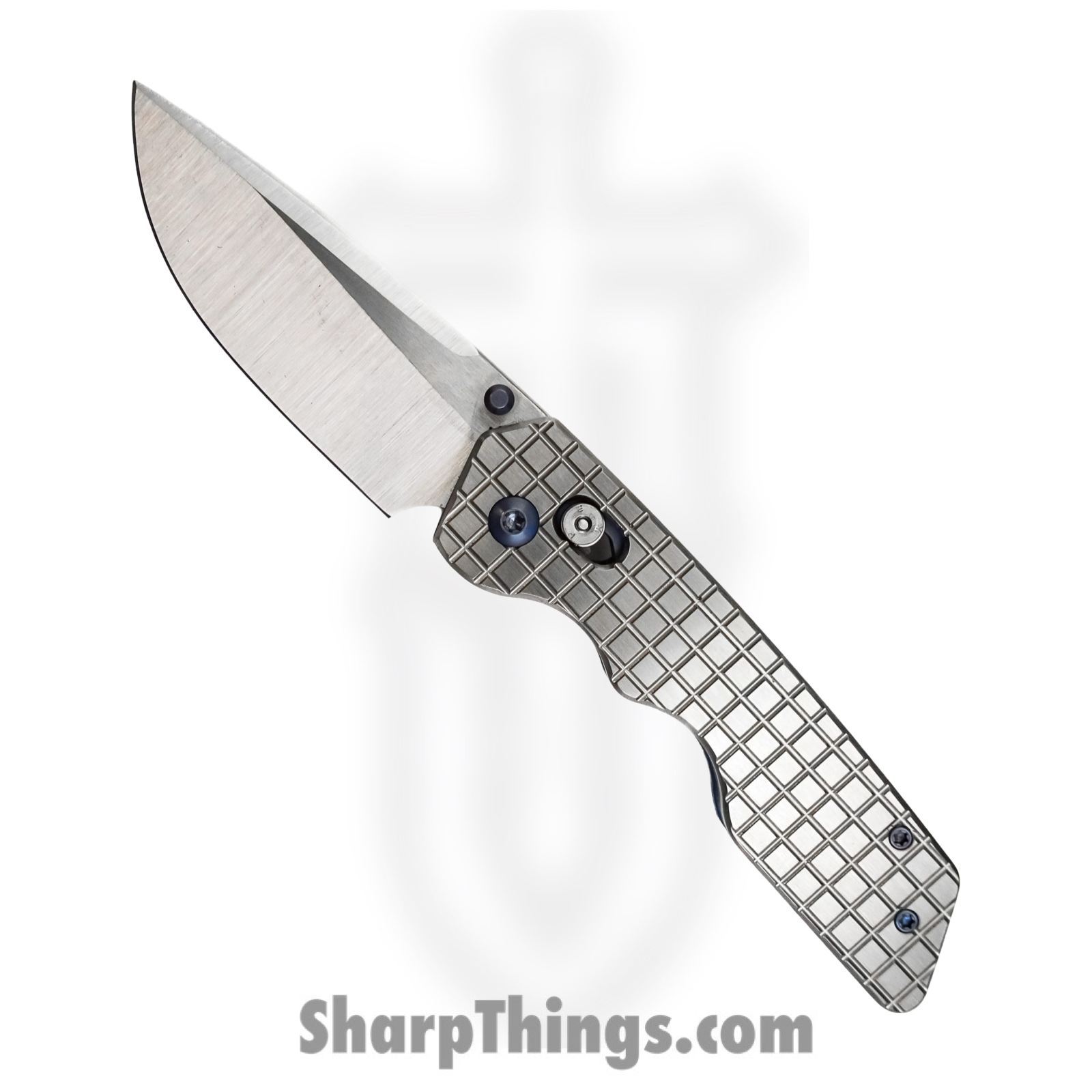 Attention 2 Detail Mercantile - A2DBLmFrg - Bar Lock Medium - Folding Knife - S30V Satin Drop Point - Frag Pattern Titanium - Silver