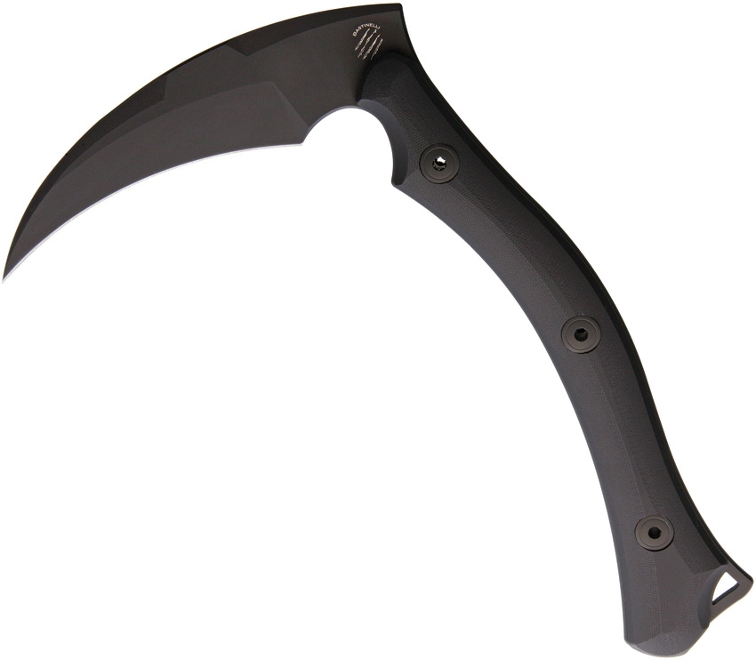 Bastinelli Creations - BAS201 - Reaper Tac - Fixed Blade Knife - N690 Black Cerakote Hawkbill - G10 - Black - Image 3